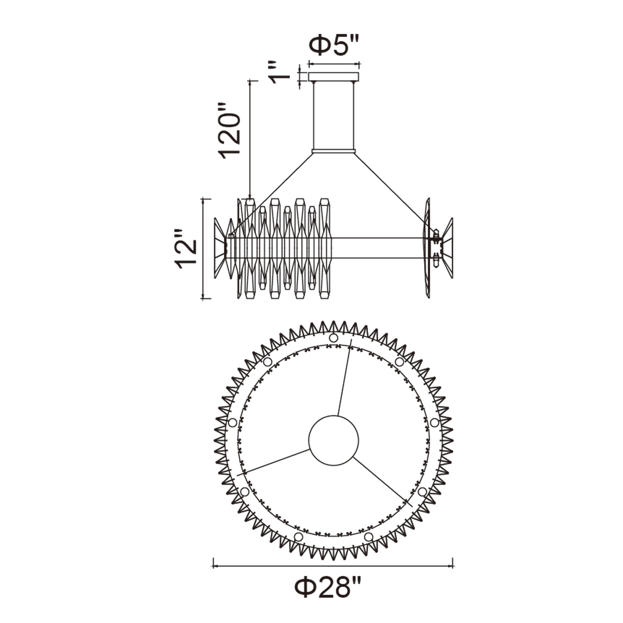 Cityscape 18 Light 28in Satin Gold Chandelier