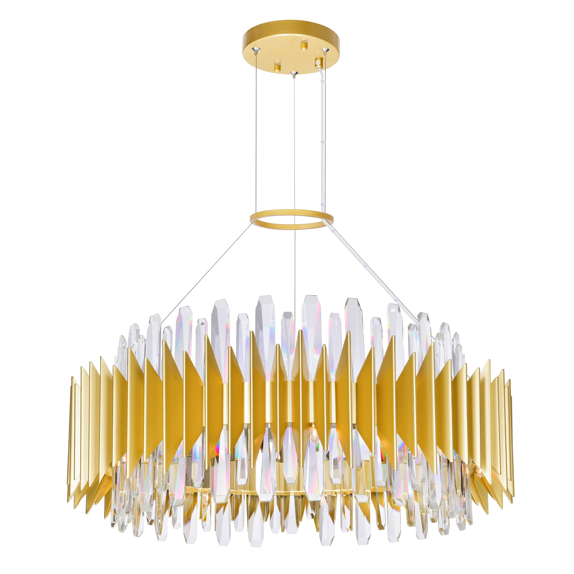 Cityscape 18 Light 28in Satin Gold Chandelier