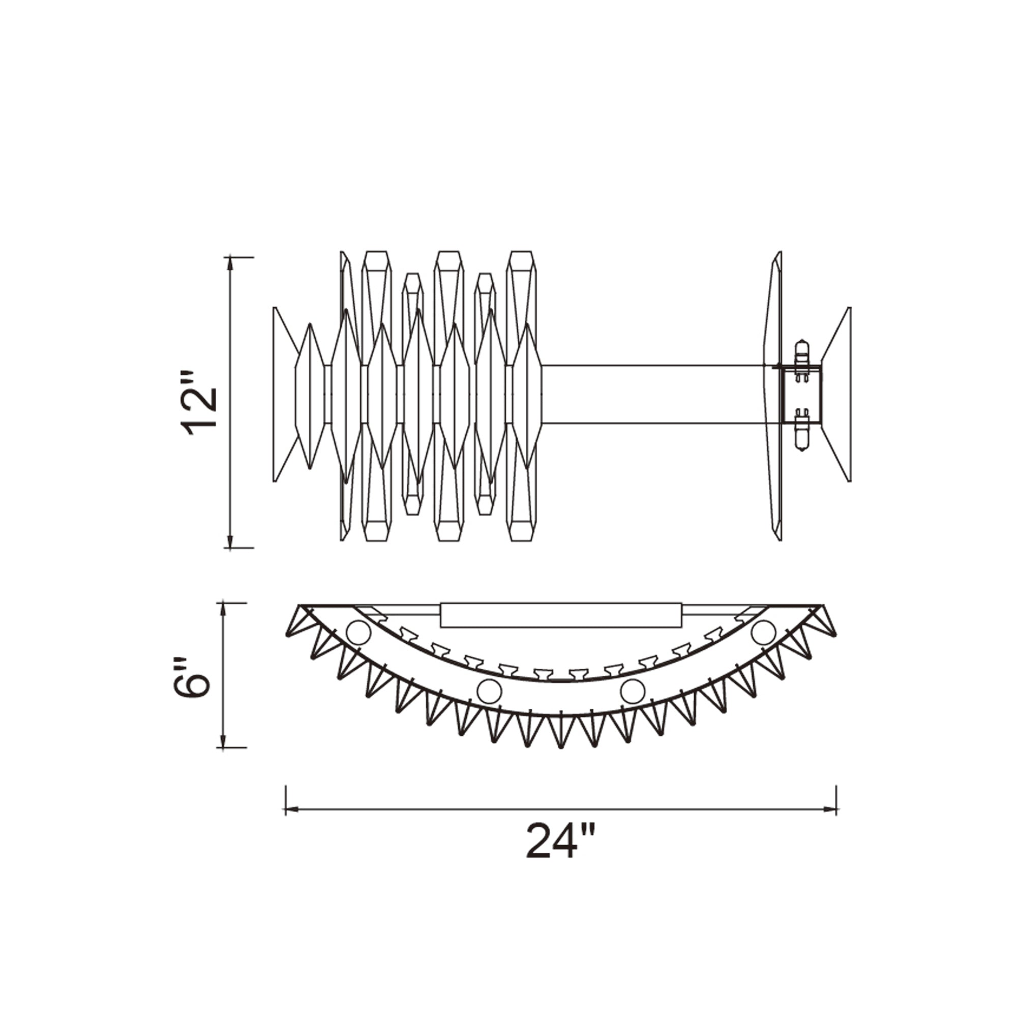 Cityscape 7 Light 24in Satin Gold Wall Sconce