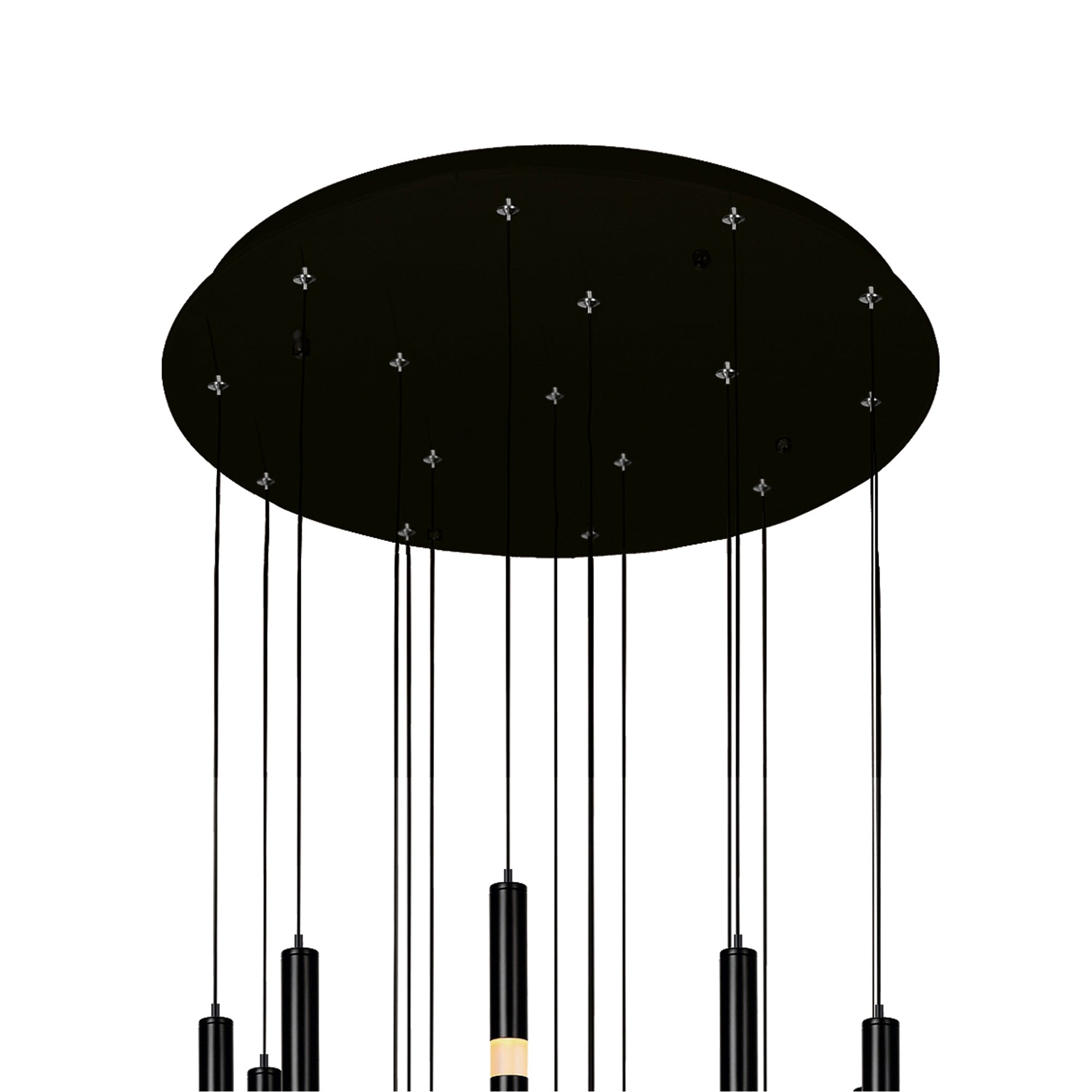 Flute Integrated LED 24in Black Chandelier
