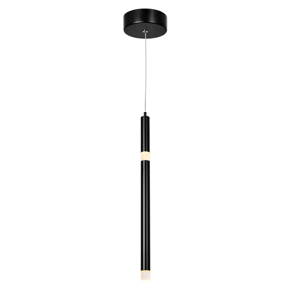 Flute Integrated LED 5in Black Mini Pendant