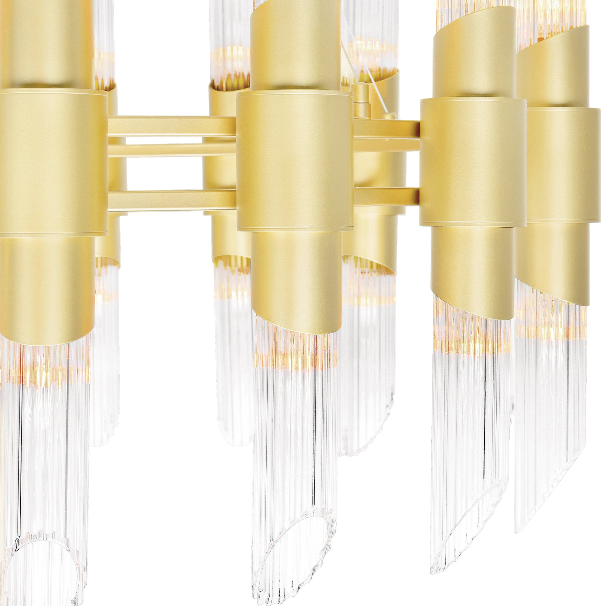 Croissant 24 Light Chandelier With Satin Gold Finish