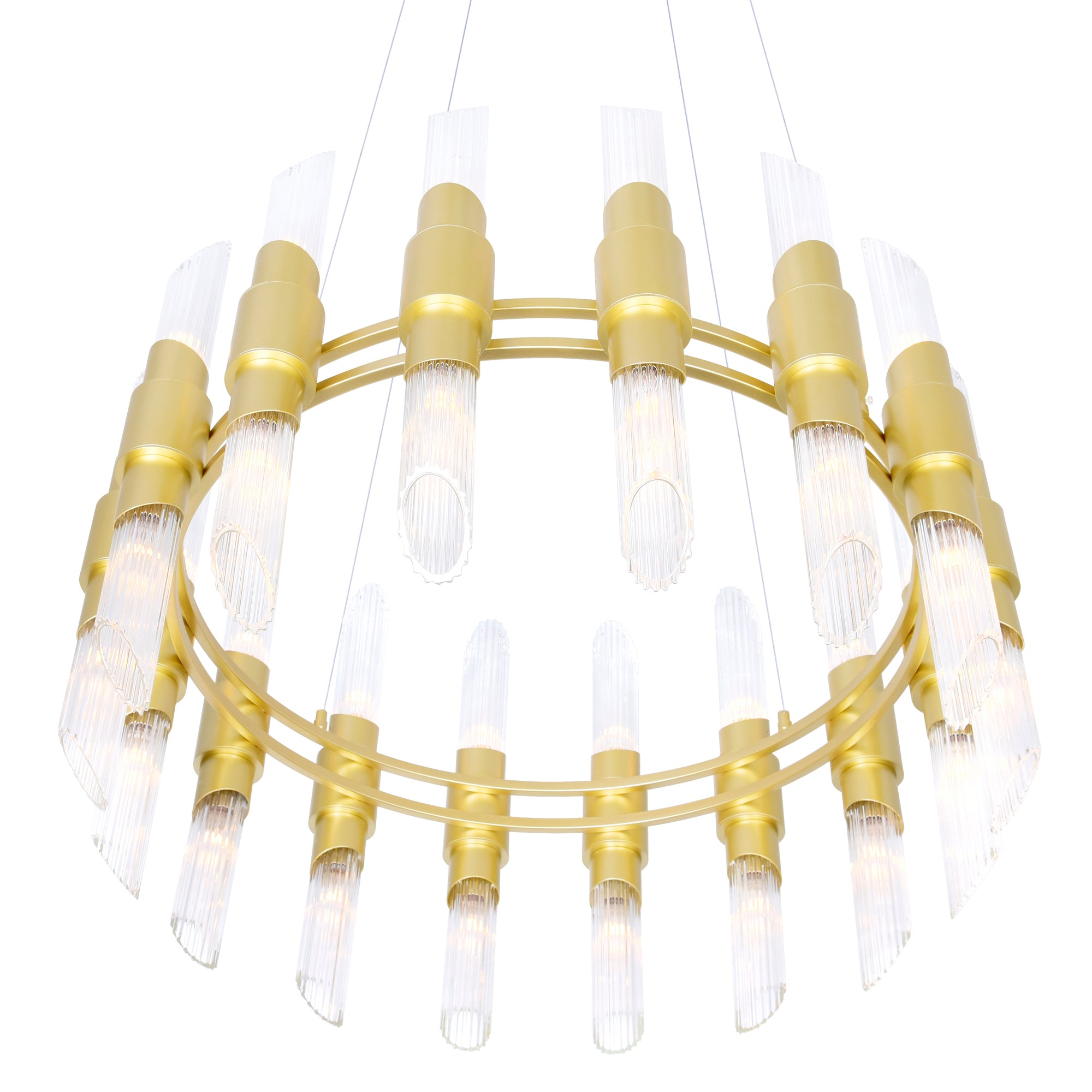Croissant 32 Light Chandelier With Satin Gold Finish
