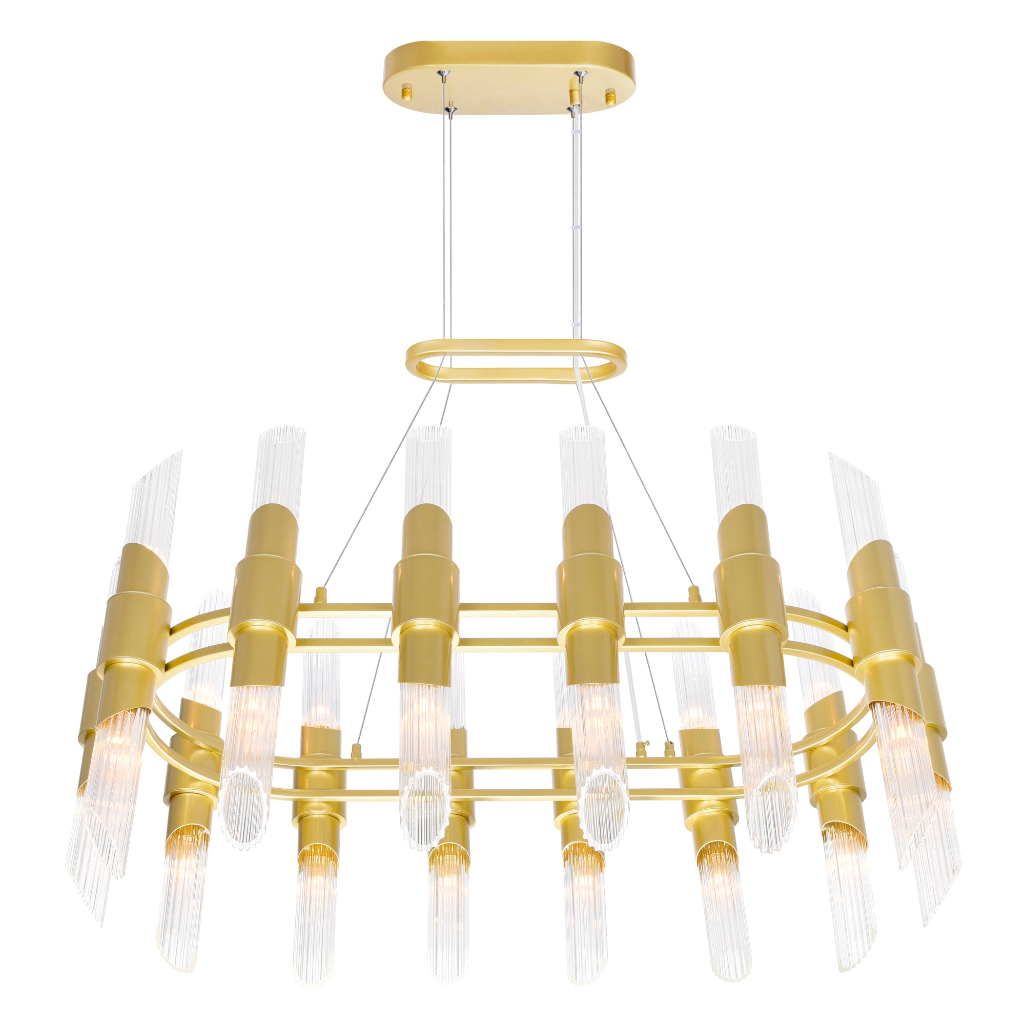 Croissant 28 Light Chandelier With Satin Gold Finish