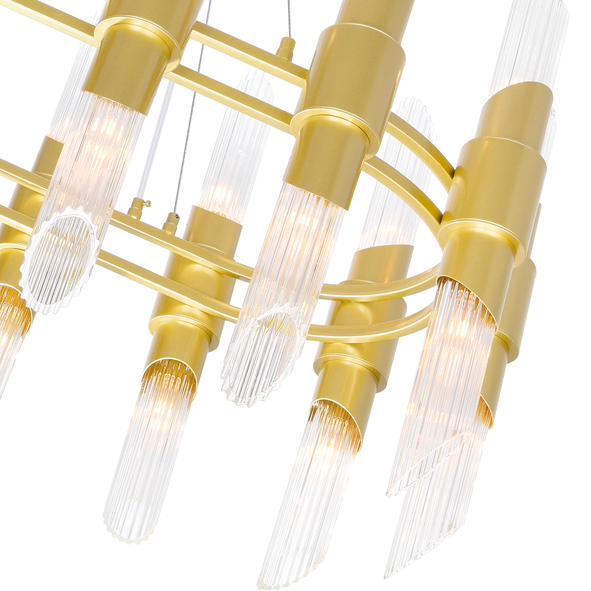 Croissant 28 Light Chandelier With Satin Gold Finish