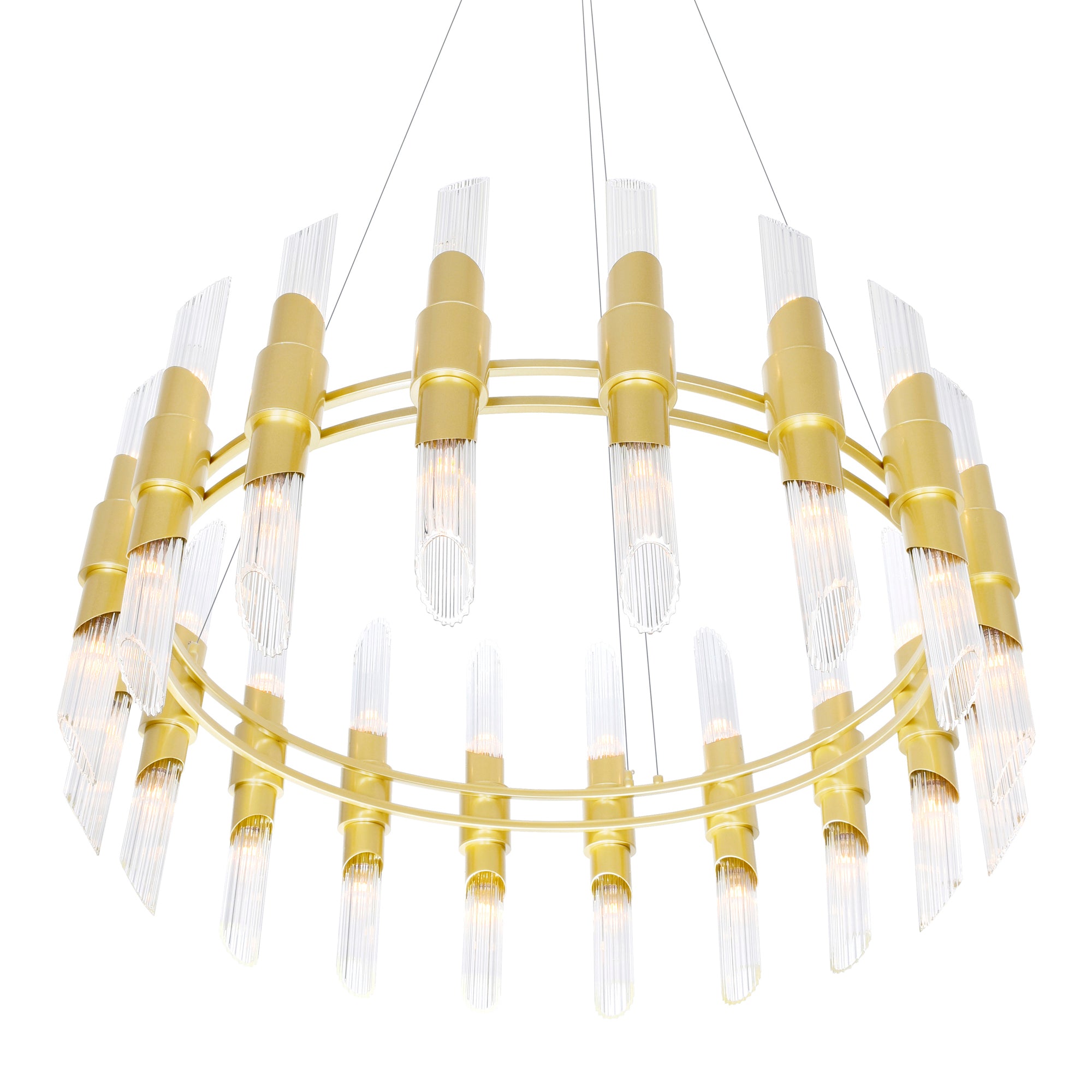 Croissant 36 Light Chandelier With Satin Gold Finish