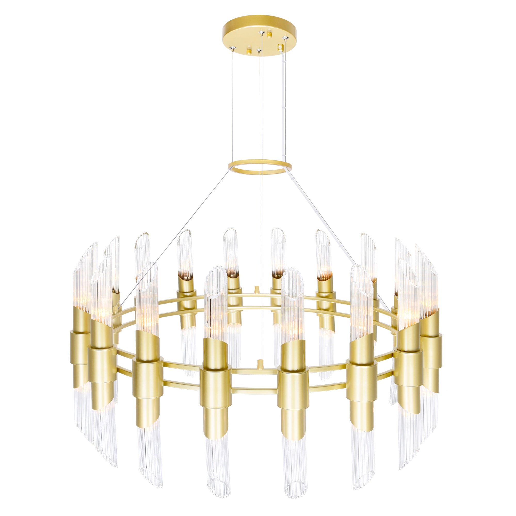Croissant 36 Light Chandelier With Satin Gold Finish