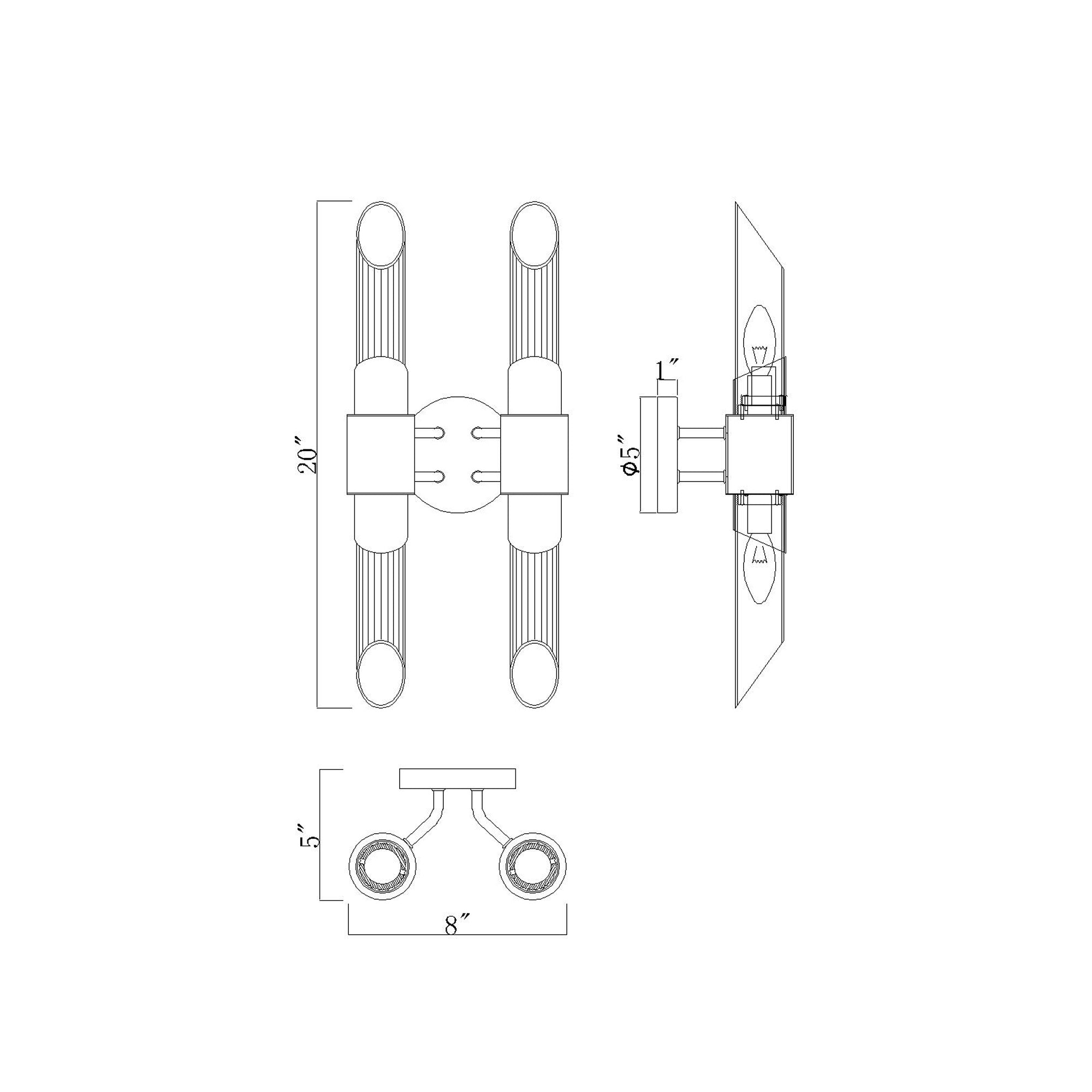 Croissant 4 Light Wall Sconce With Satin Gold Finish