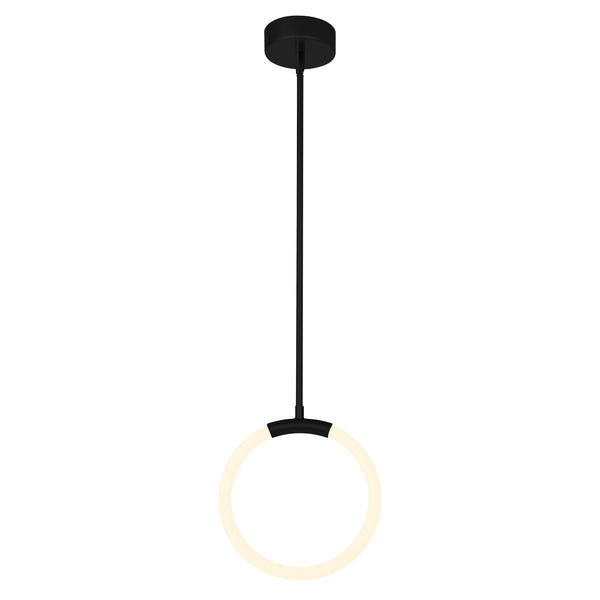 Hoops Integrated LED 10in Black Mini Pendant
