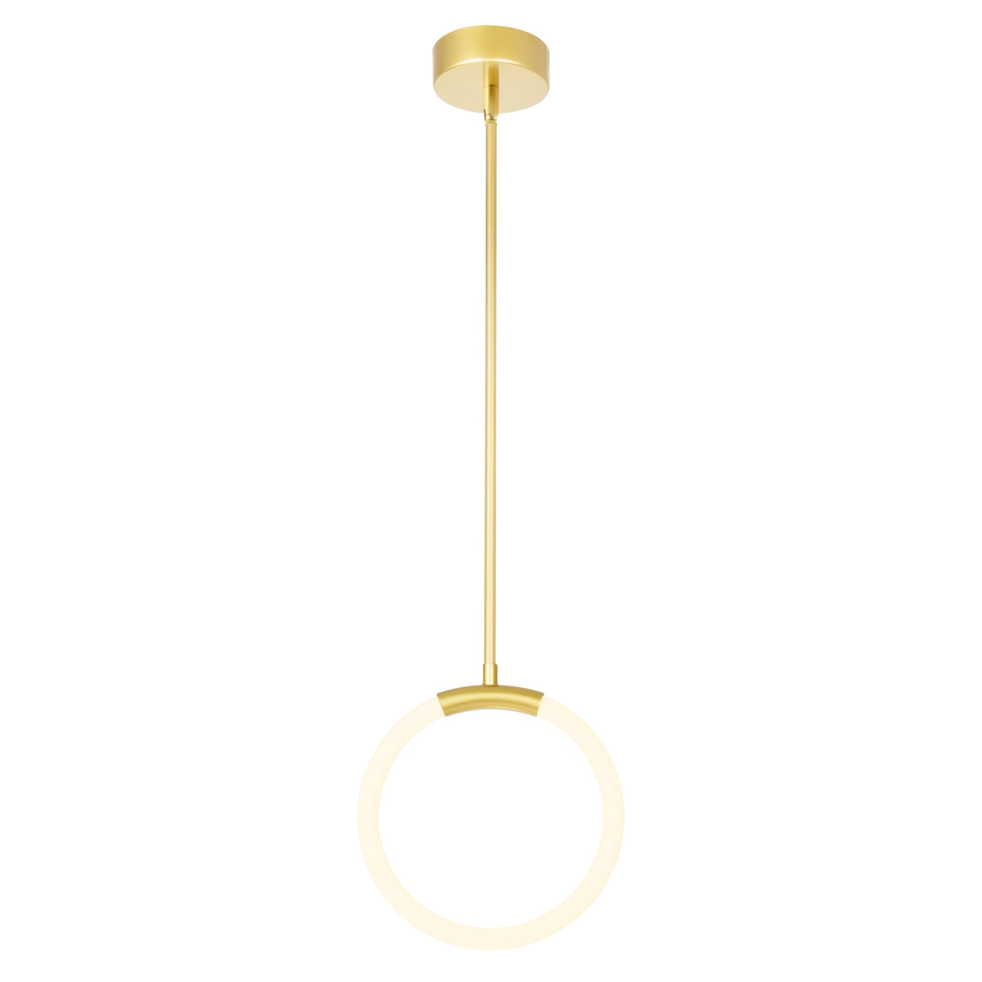 Hoops Integrated LED 10in Satin Gold Mini Pendant