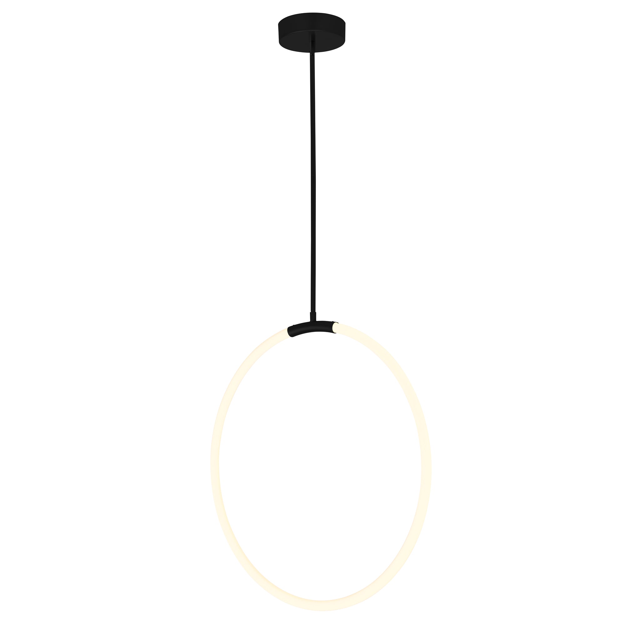 Hoops Integrated LED 24in Black Chandelier
