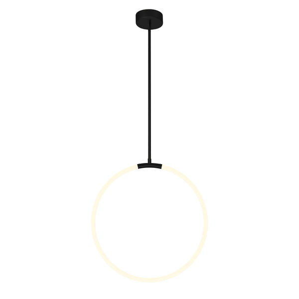 Hoops Integrated LED 24in Black Chandelier