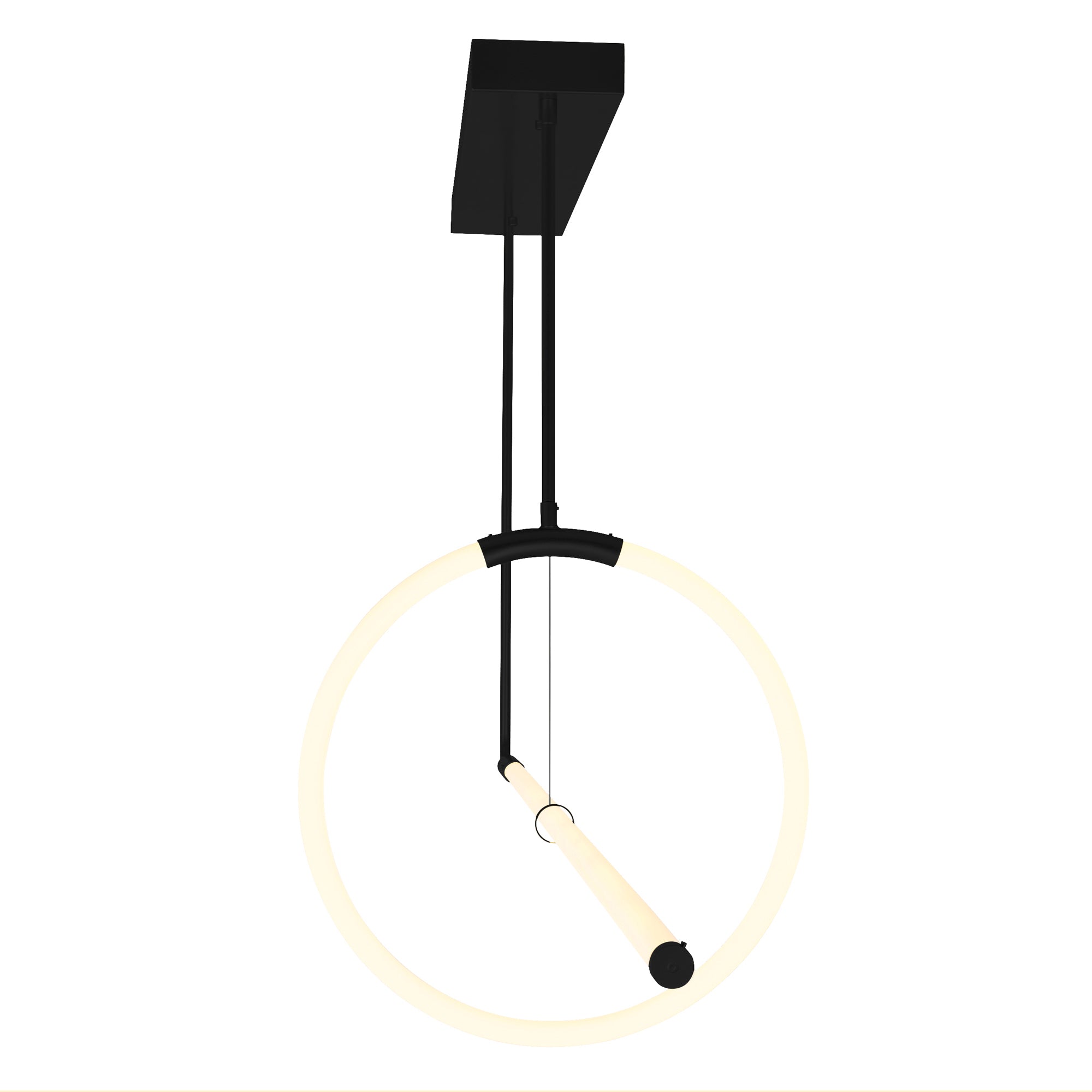 Hoops Integrated LED Geometric Black Chandelier