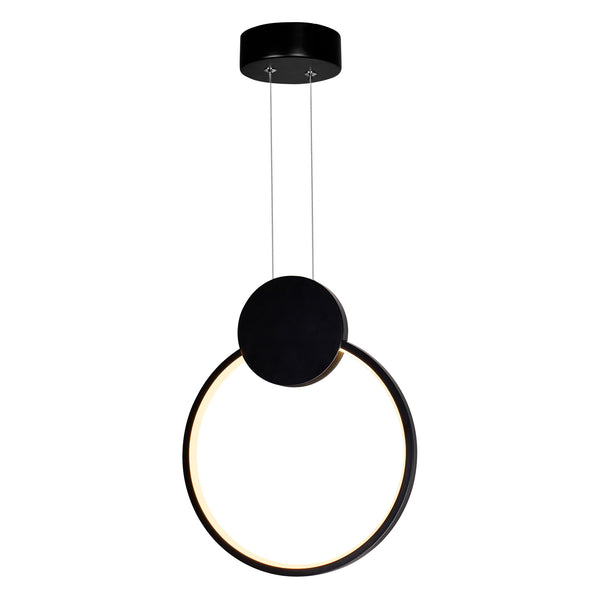 Pulley Integrated LED 12in Black Mini Pendant