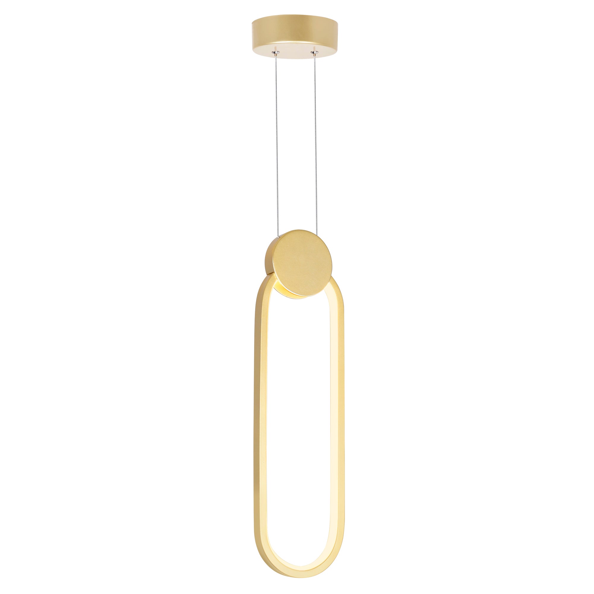 Pulley Integrated LED 4in Satin Gold Mini Pendant