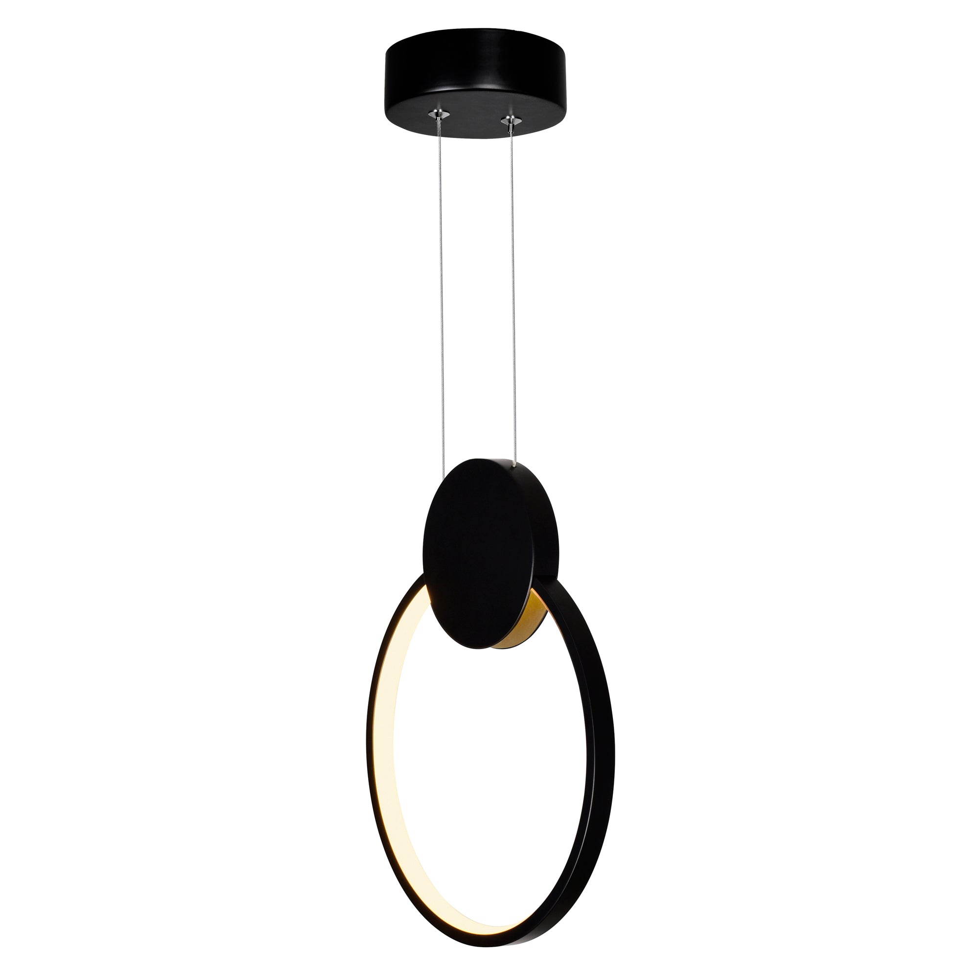 Pulley Integrated LED 8in Black Mini Pendant