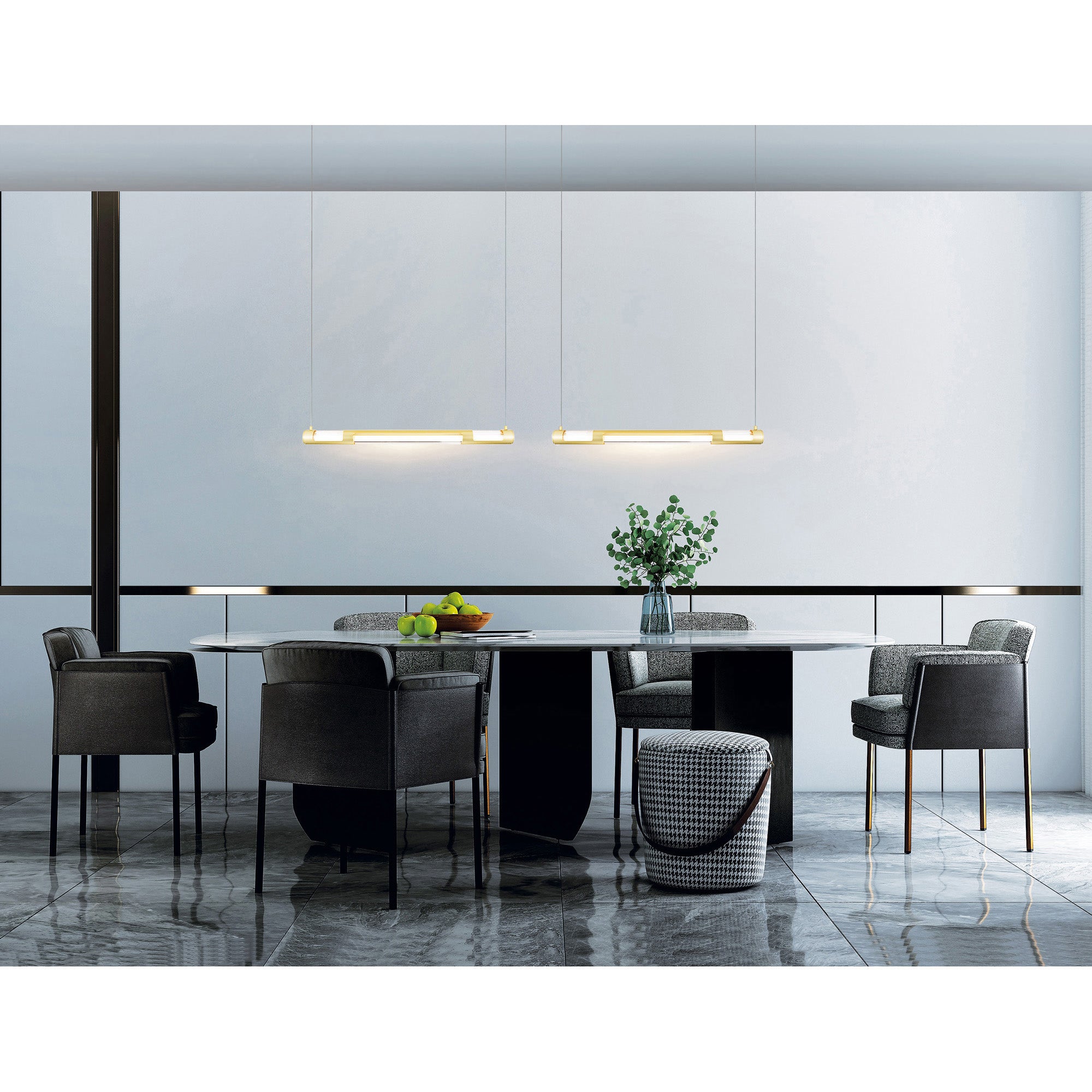 Neva Integrated LED 36in Satin Gold Chandelier