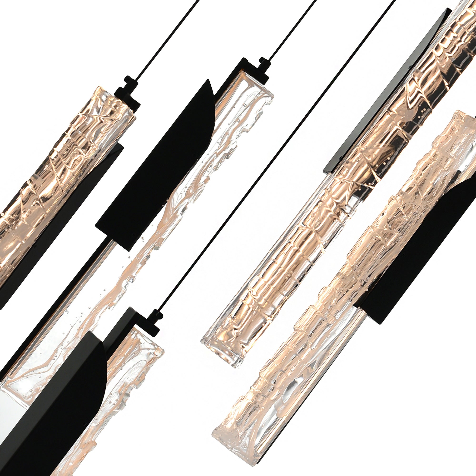 Valira Integrated LED 12in Black Mini Pendant with Handcrafted Glass