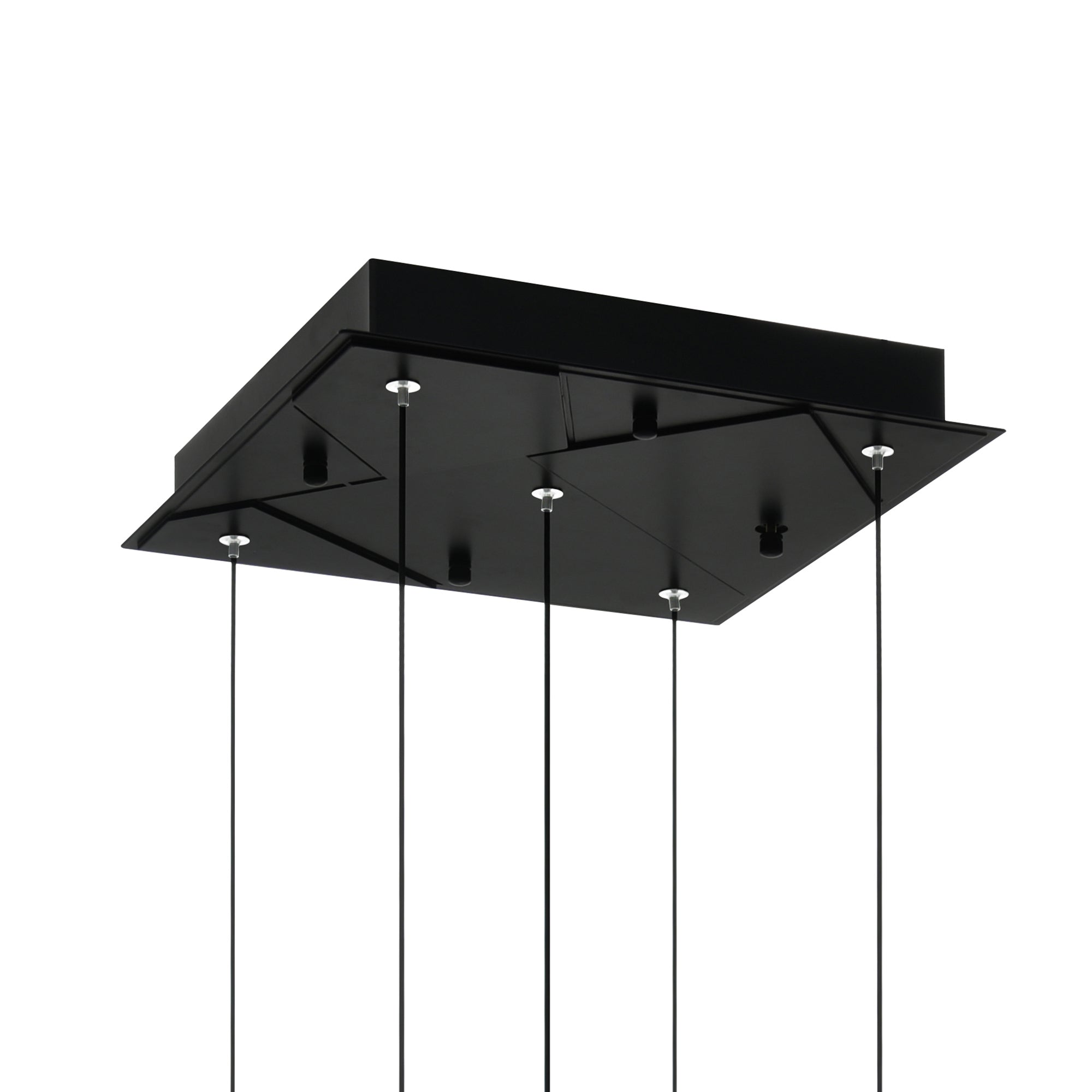 Valira Integrated LED 12in Black Mini Pendant with Handcrafted Glass