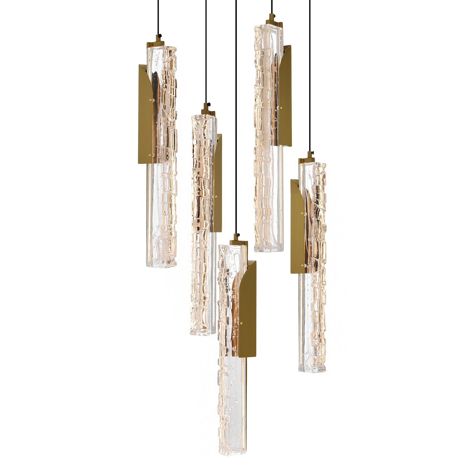 Valira Integrated LED 12in Brass Mini Pendant with Handcrafted Glass