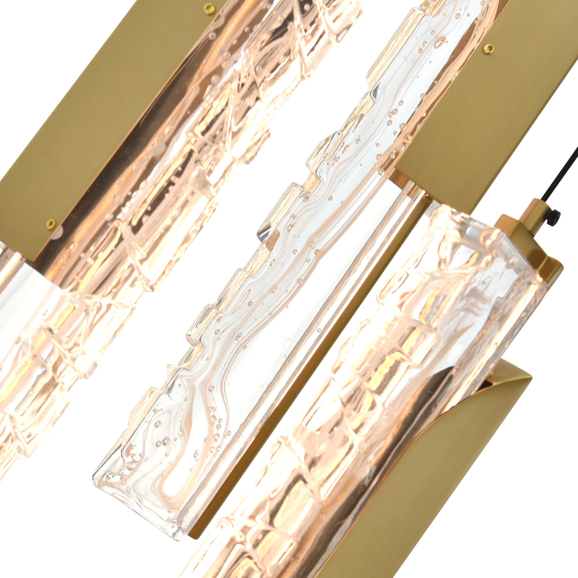 Valira Integrated LED 12in Brass Mini Pendant with Handcrafted Glass