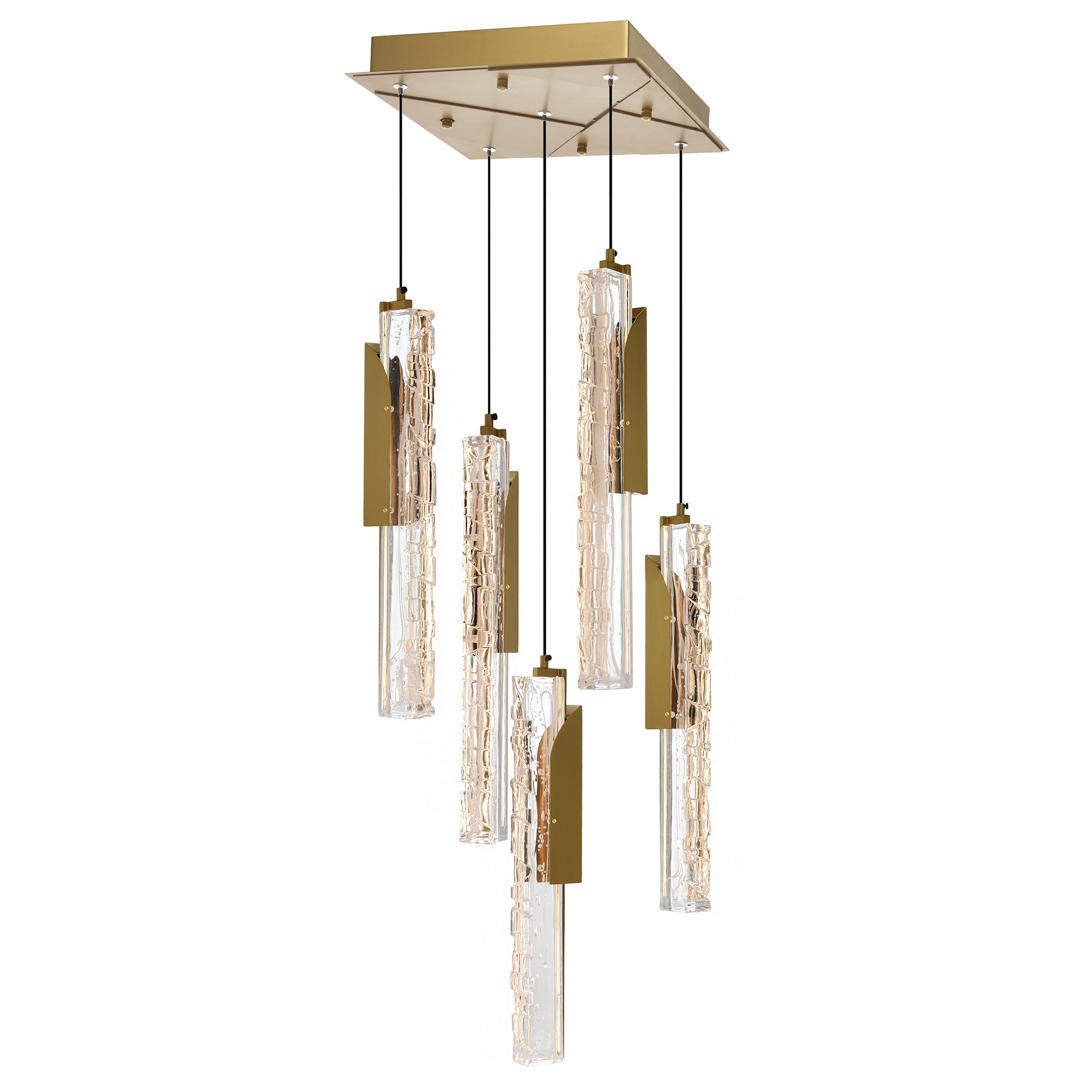 Valira Integrated LED 12in Brass Mini Pendant with Handcrafted Glass