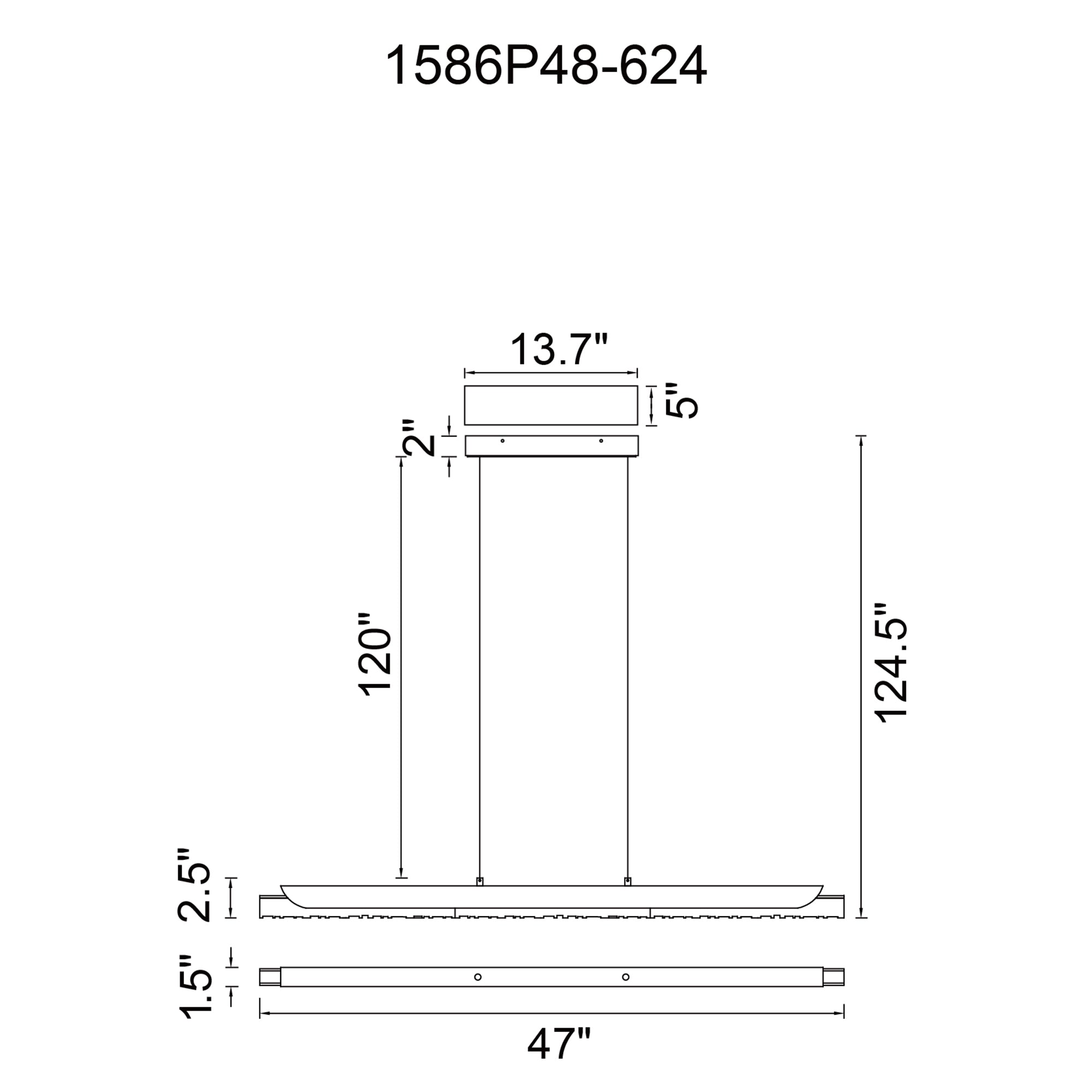 Valira Integrated LED 48in Brass Chandelier with Handcrafted Glass