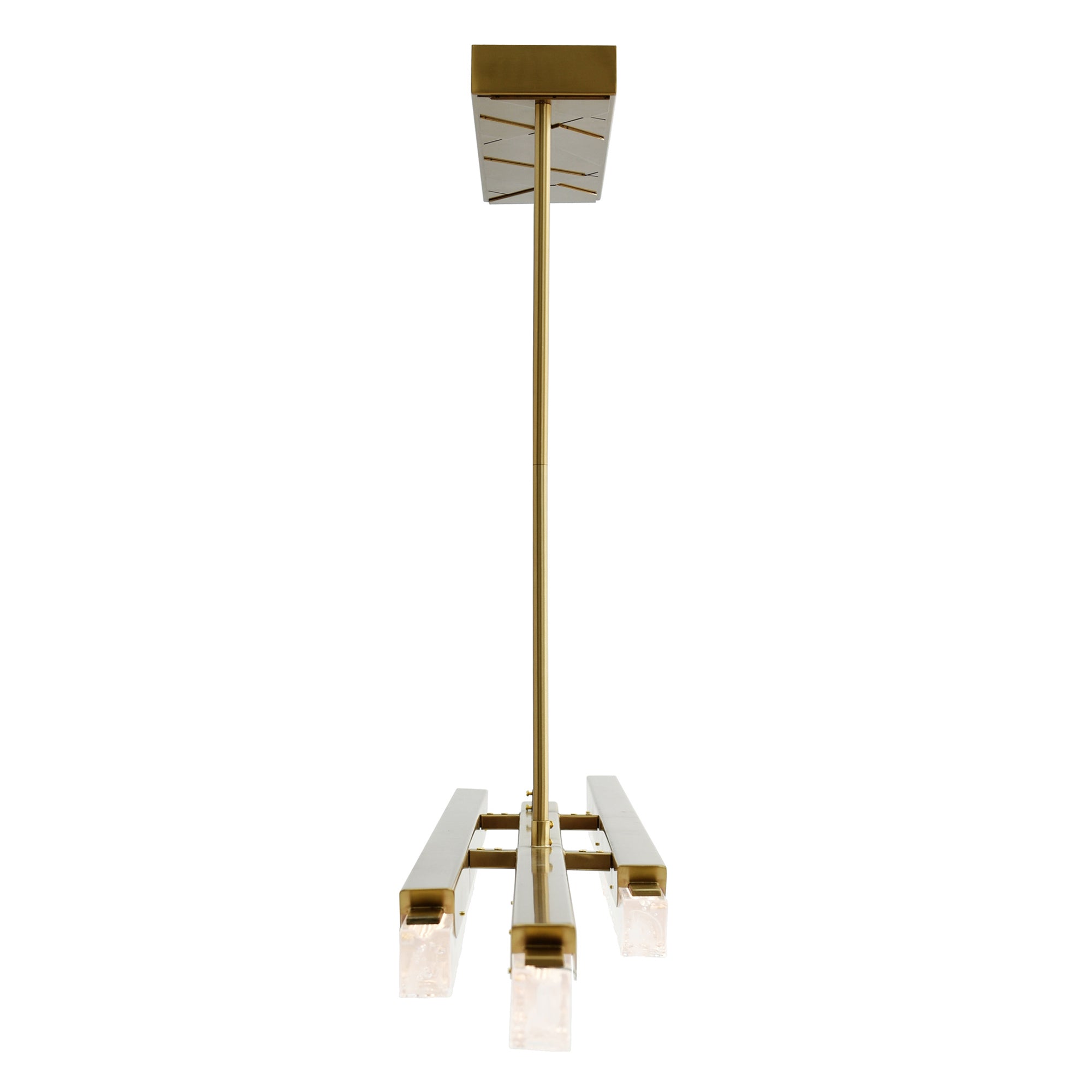 Valira Integrated LED 60in Brass Chandelier with Handcrafted Glass