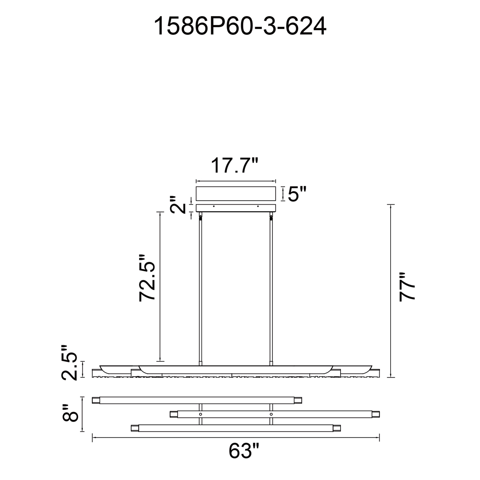 Valira Integrated LED 60in Brass Chandelier with Handcrafted Glass