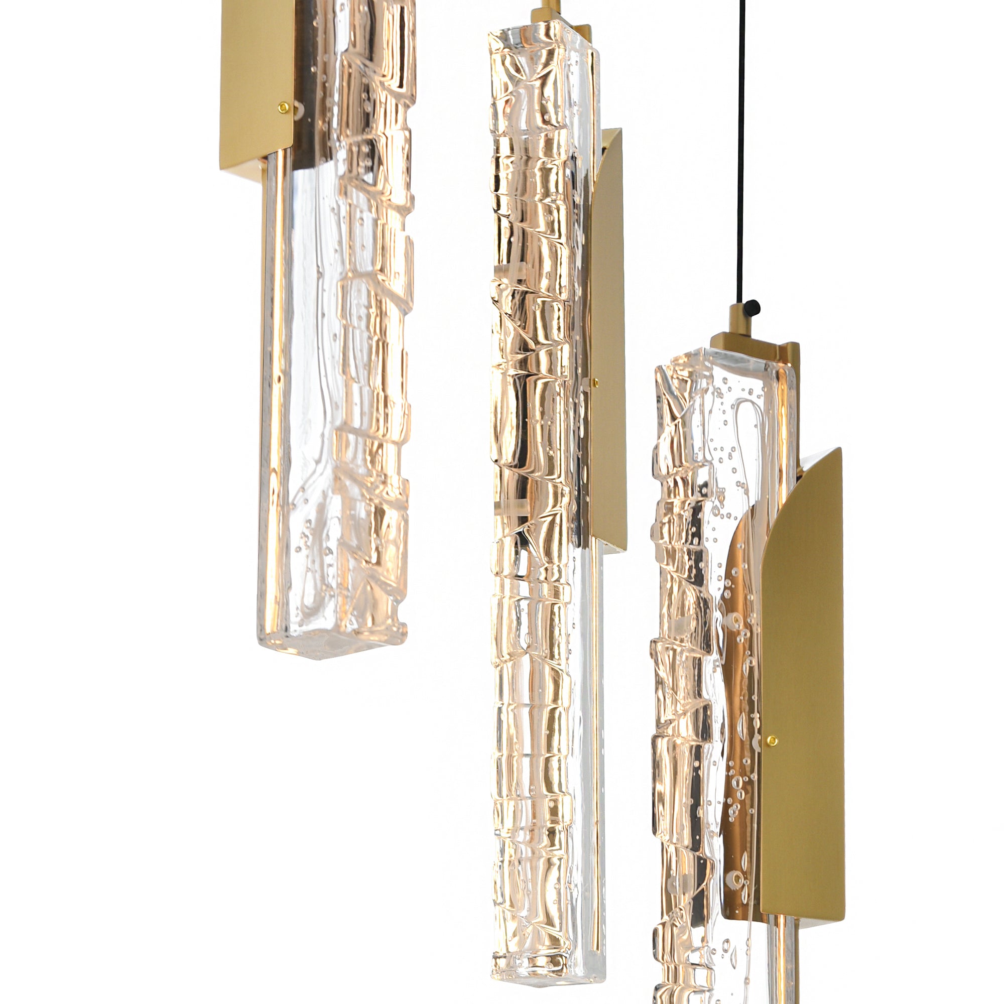 Valira Integrated LED 8in Brass Mini Pendant with Handcrafted Glass