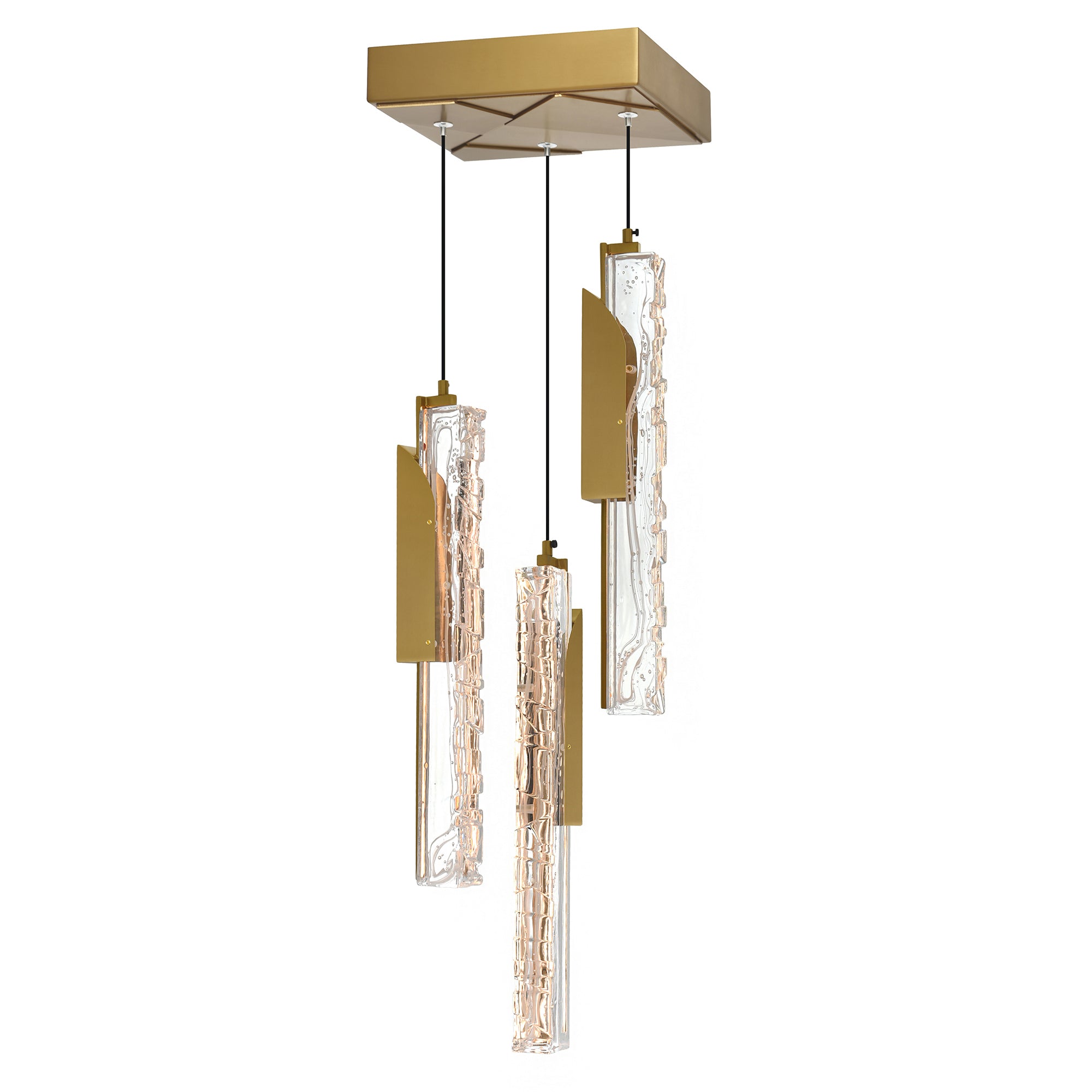 Valira Integrated LED 8in Brass Mini Pendant with Handcrafted Glass