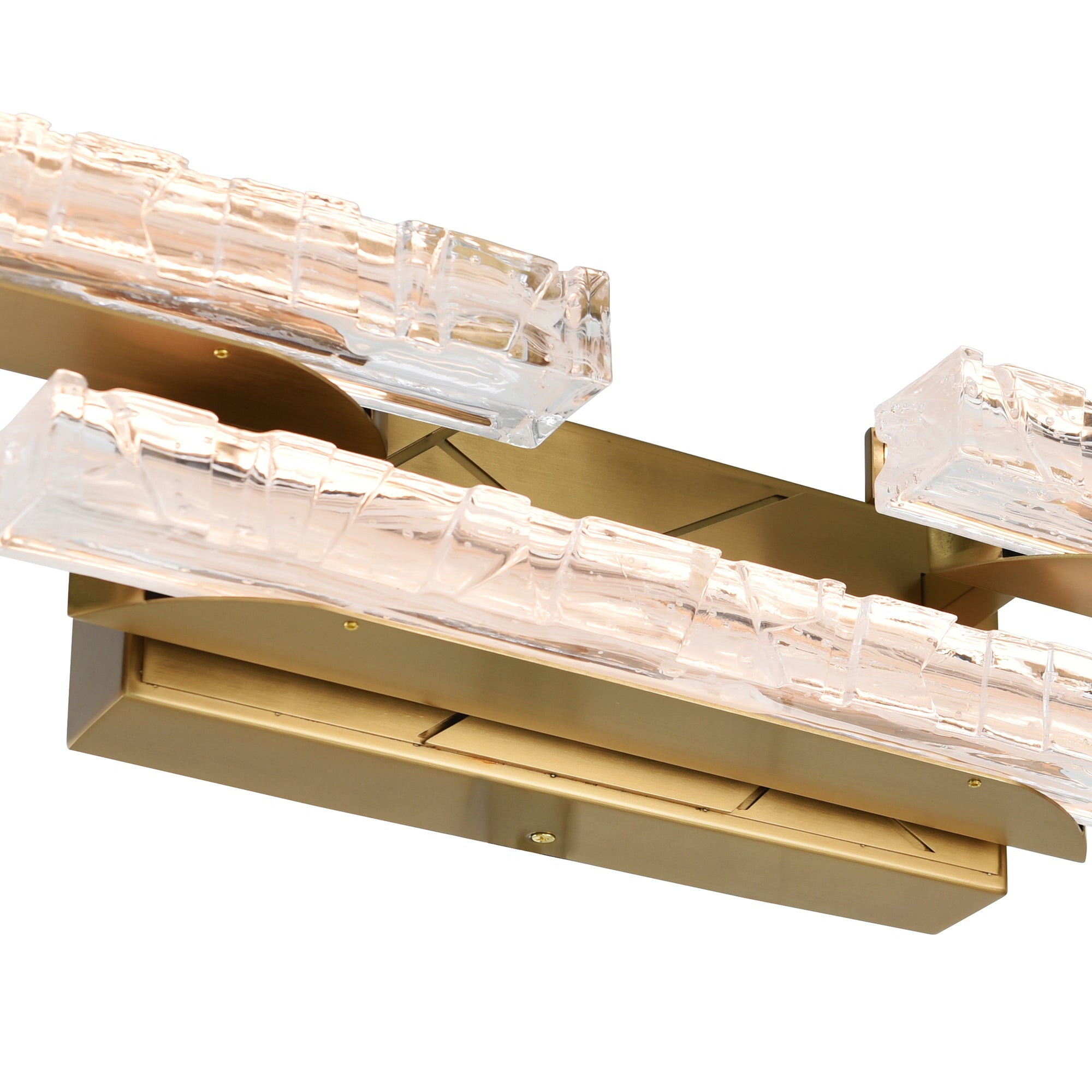 Valira Integrated LED Brass Vanity Light with Handcrafted Glass