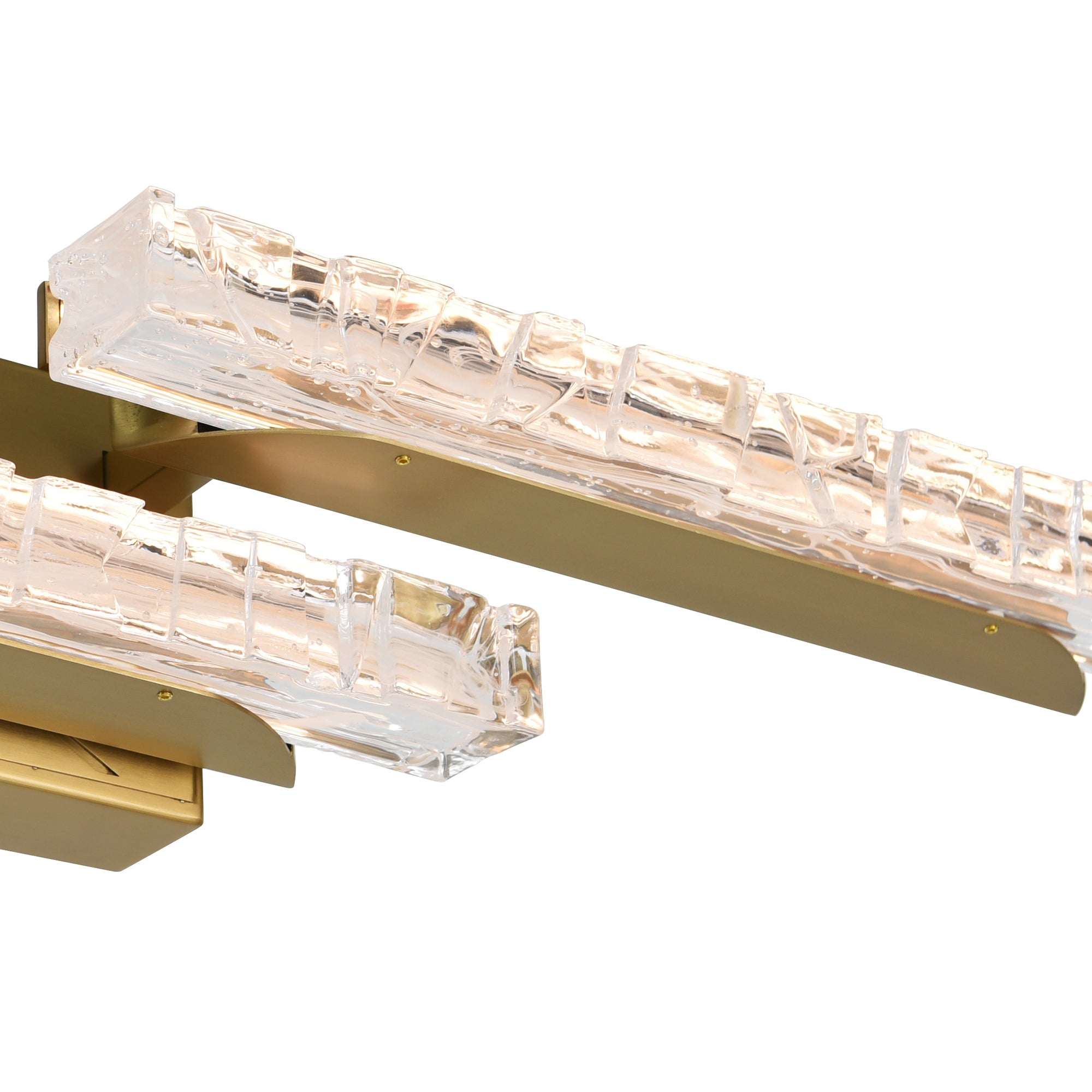 Valira Integrated LED Brass Vanity Light with Handcrafted Glass