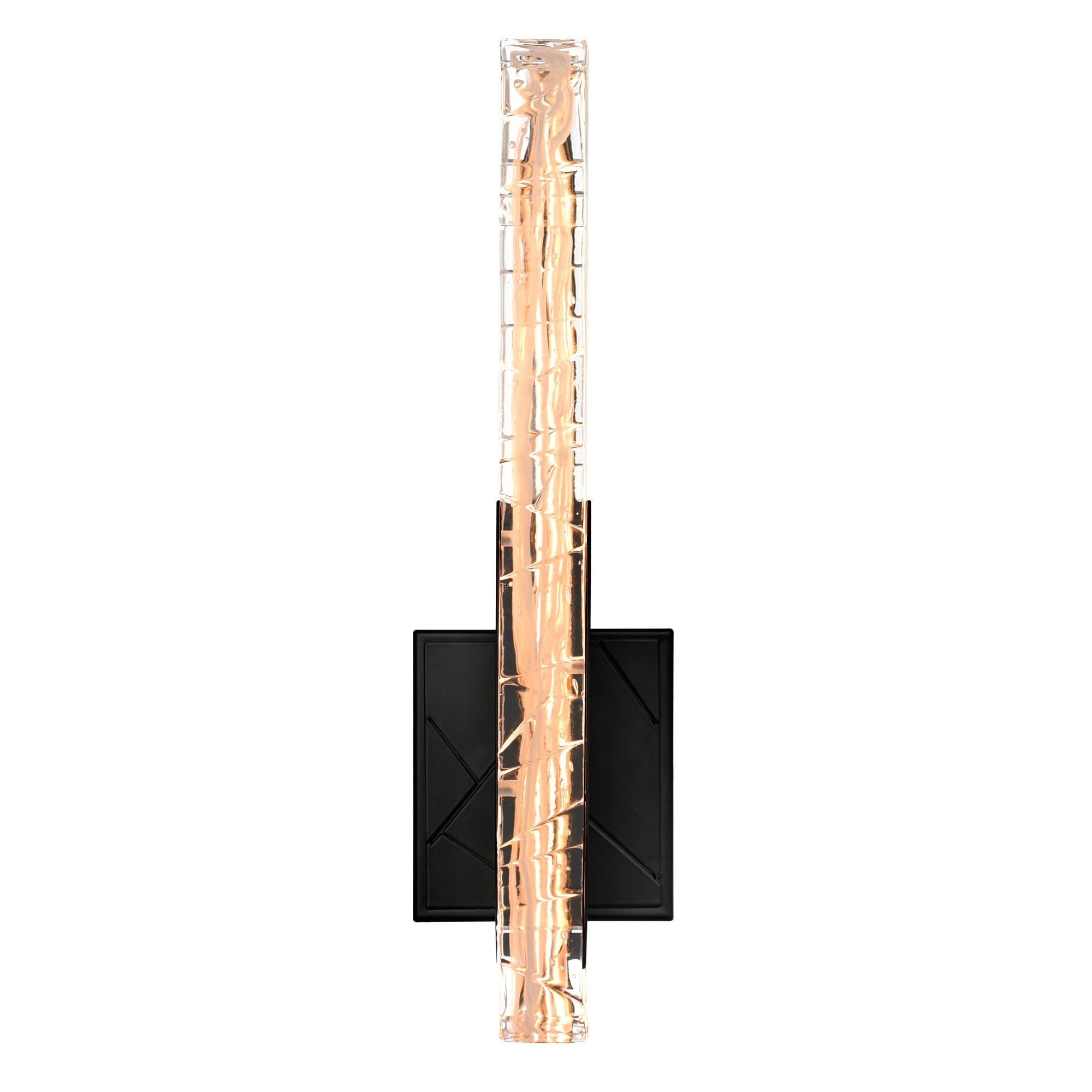 Valira Integrated LED Black Wall Light with Handcrafted Glass
