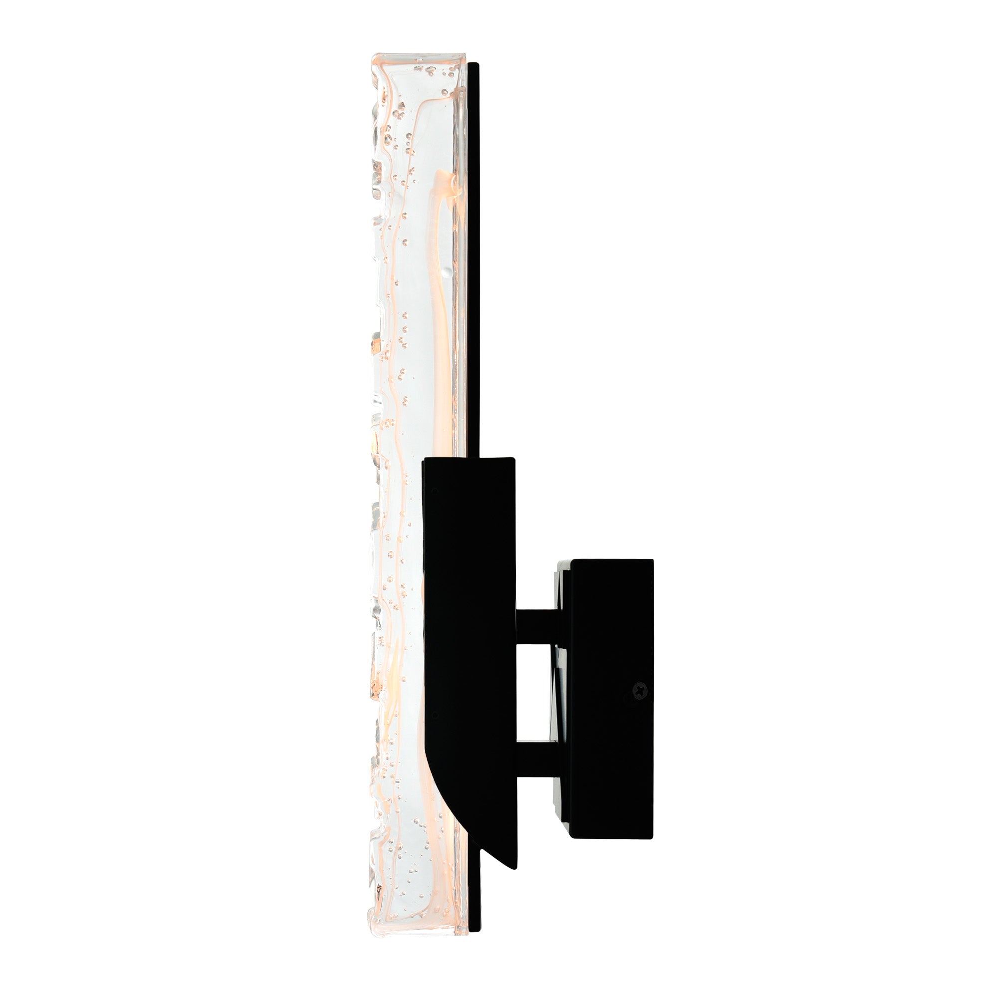Valira Integrated LED Black Wall Light with Handcrafted Glass