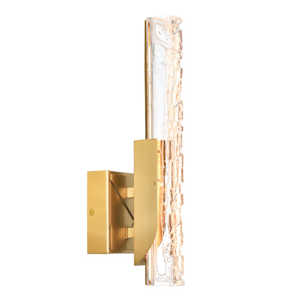 Valira Integrated LED Brass Wall Light with Handcrafted Glass