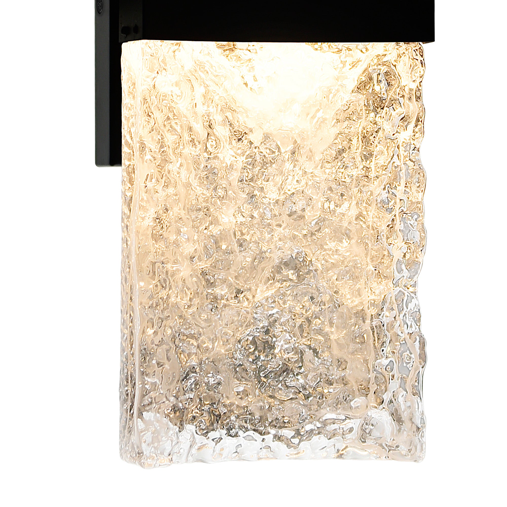 Lava Integrated LED 20in Black Wall Light with Handcrafted Glass