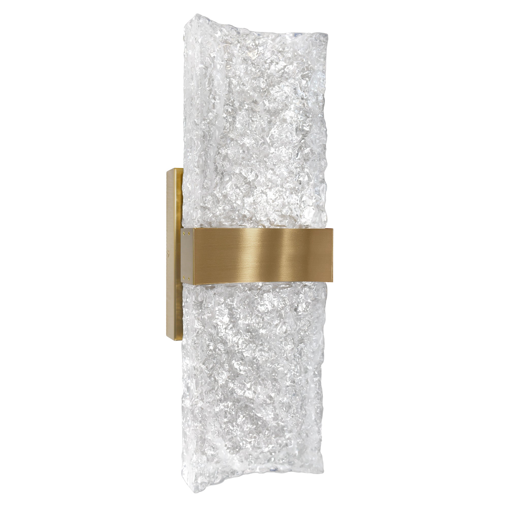 Lava Integrated LED 20in Brass Wall Light with Handcrafted Glass