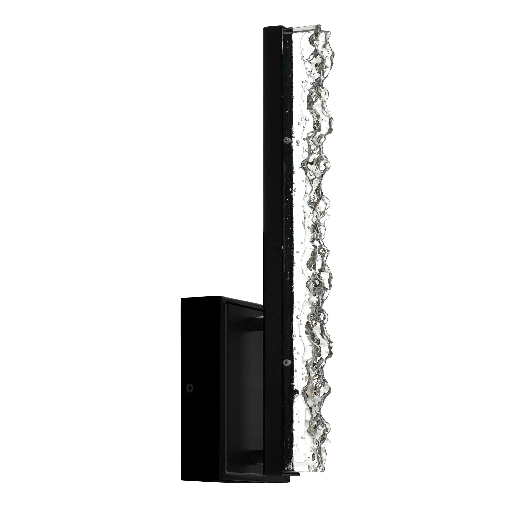 Stagger Integrated LED 5in Black Wall Light with Handcrafted Glass