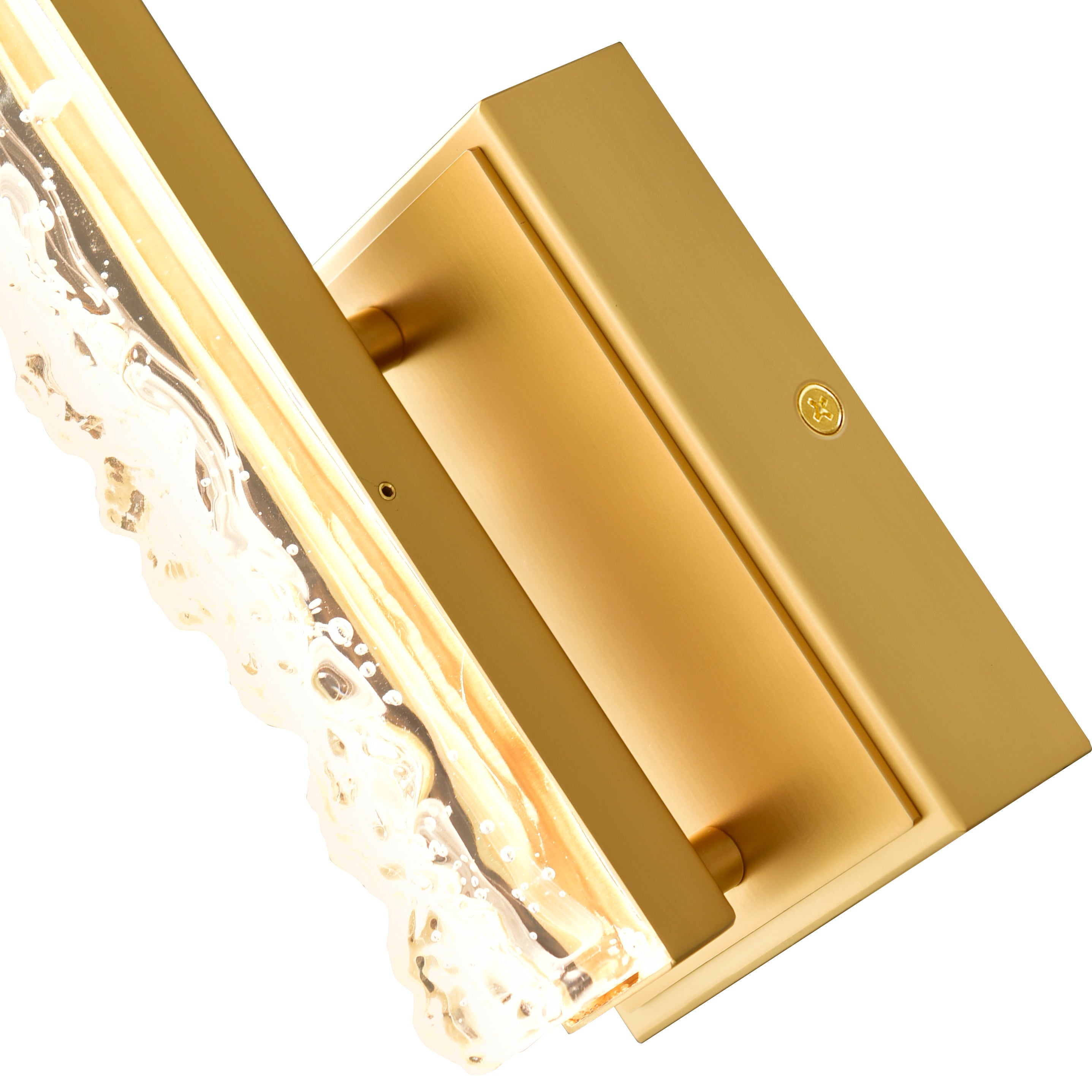 Stagger Integrated LED 5in Brass Wall Light with Handcrafted Glass
