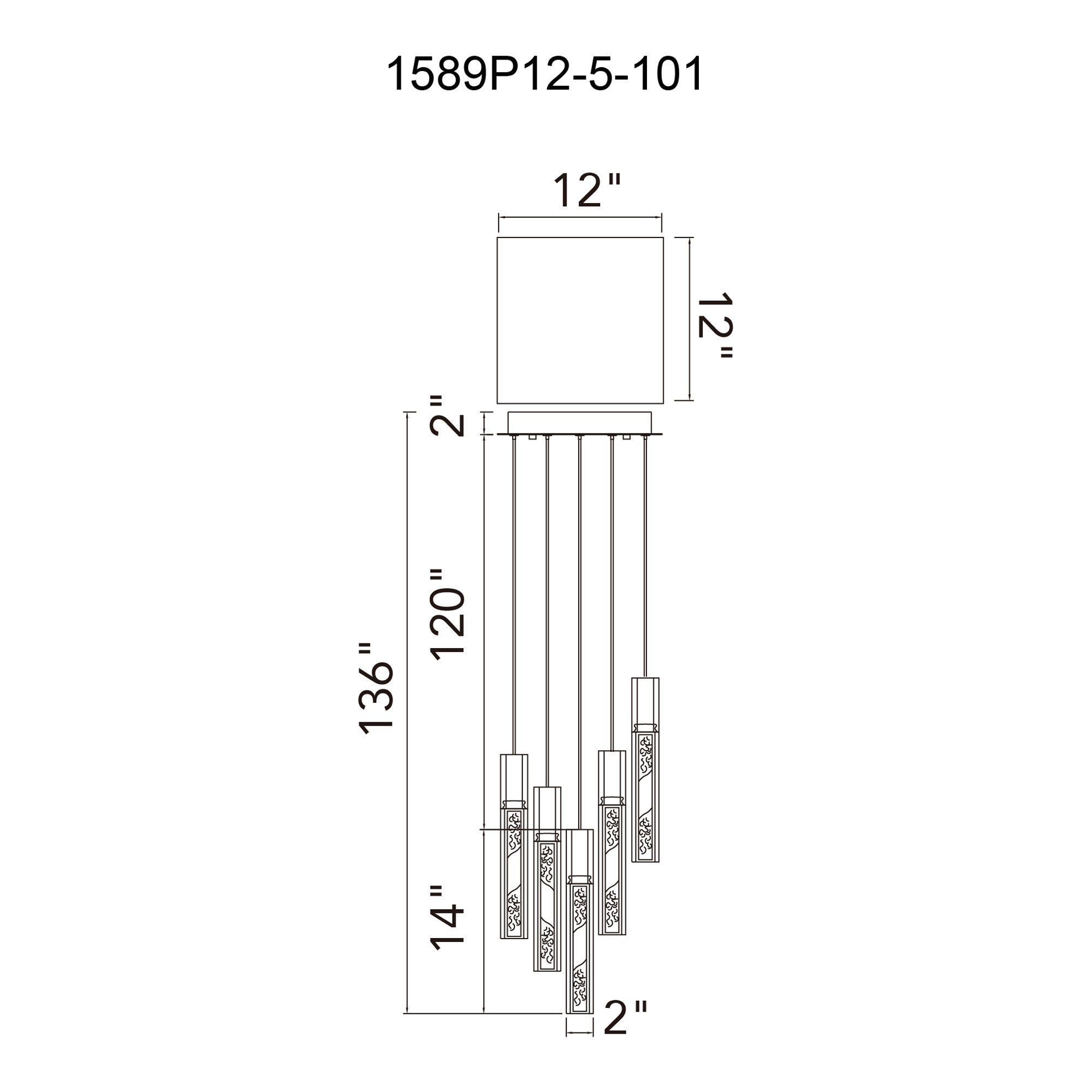 Greta Integrated LED 12in Black Mini Pendant with Handcrafted Glass