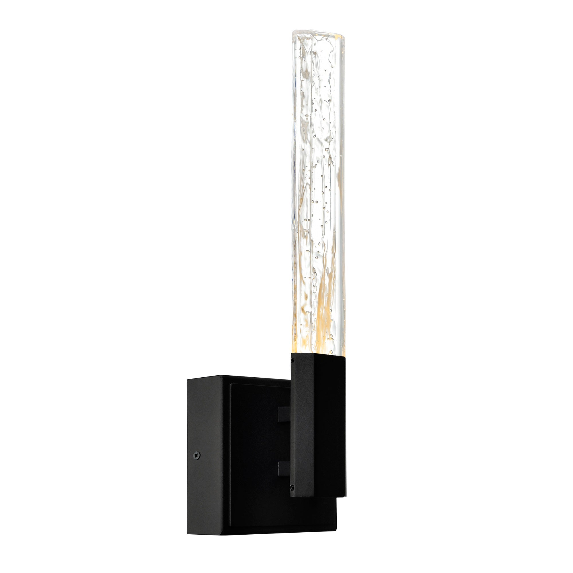 Greta Integrated LED 5in Black Wall Light with Handcrafted Glass