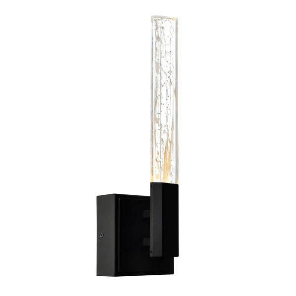 Greta Integrated LED 5in Black Wall Light with Handcrafted Glass