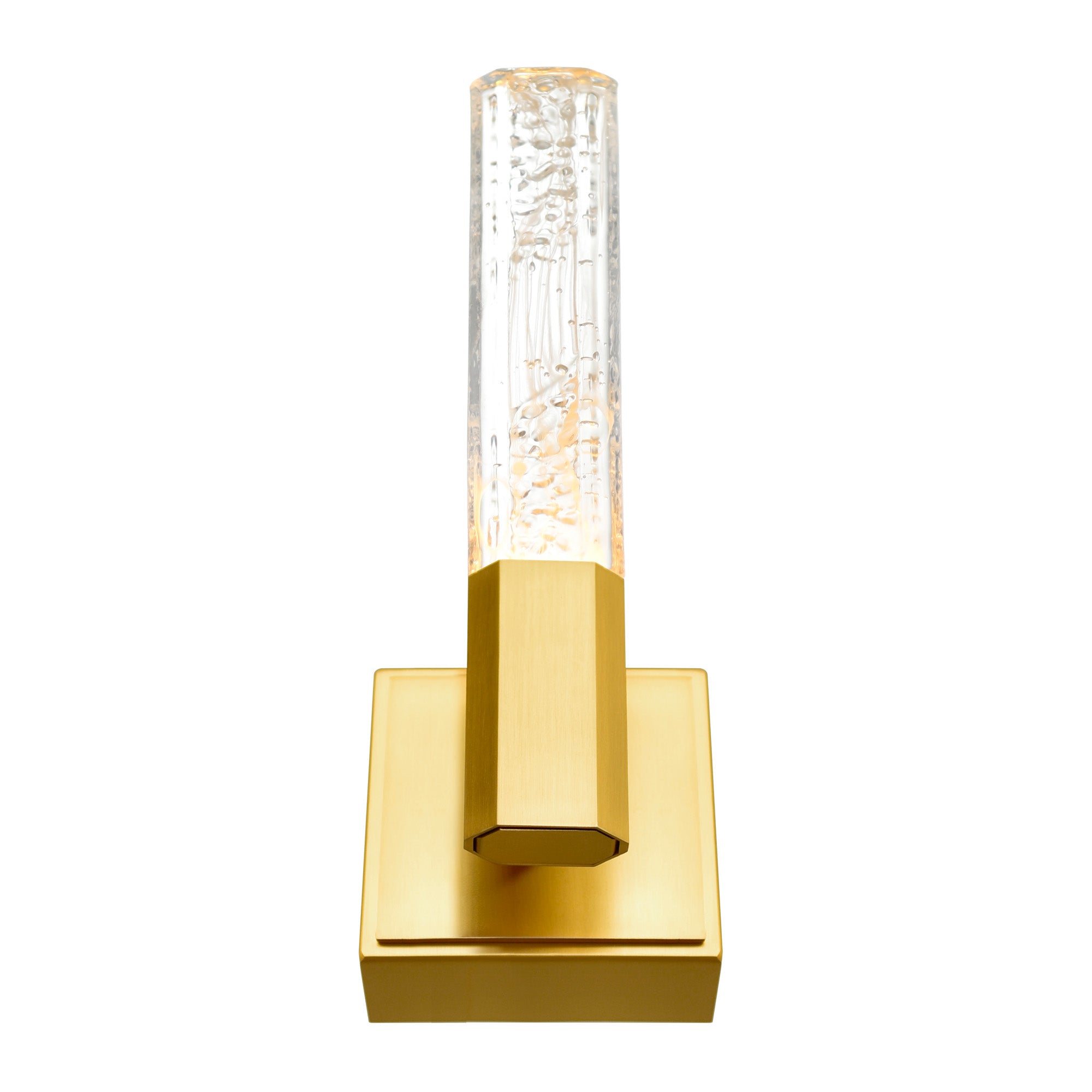 Greta Integrated LED 5in Brass Wall Light with Handcrafted Glass