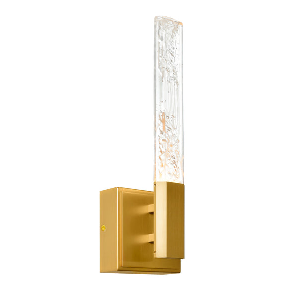 Greta Integrated LED 5in Brass Wall Light with Handcrafted Glass