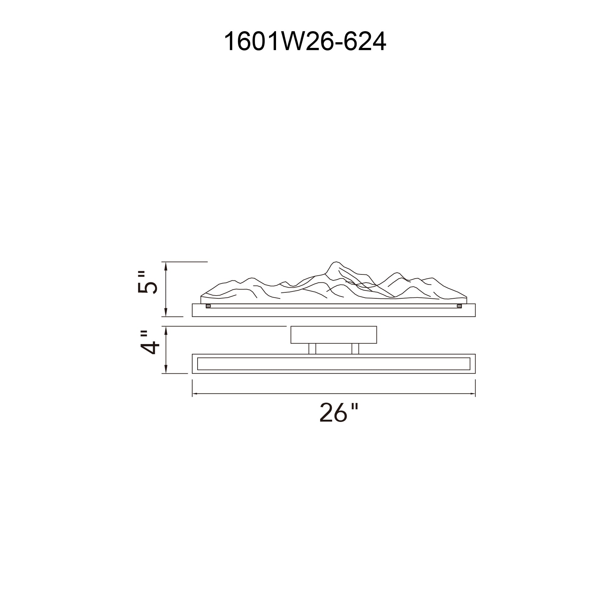 Himalayas Integrated LED 26in Brass Vanity Light with Handcrafted Glass