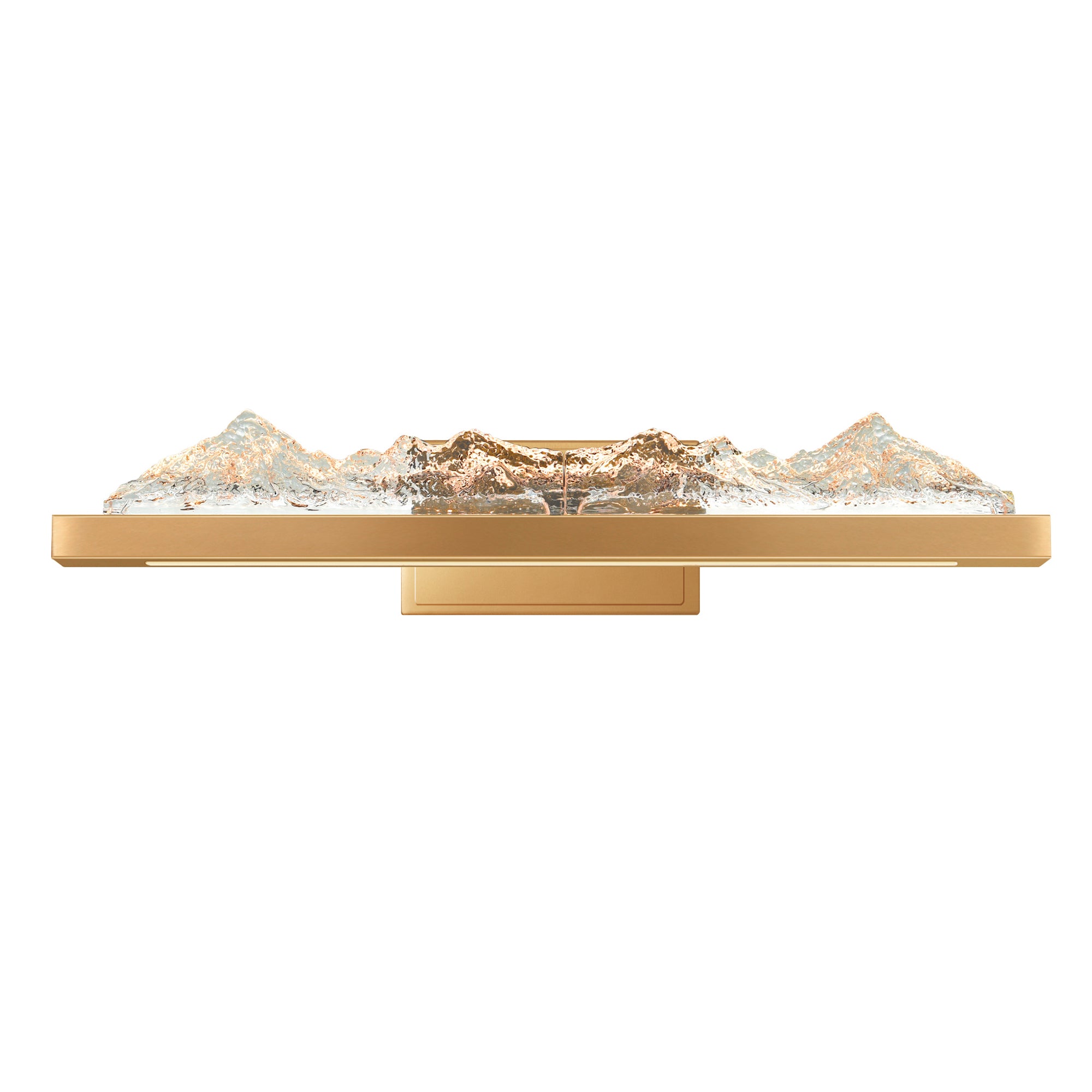 Himalayas Integrated LED 26in Brass Vanity Light with Handcrafted Glass