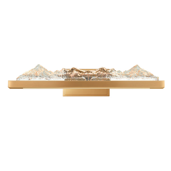 Himalayas Integrated LED 26in Brass Vanity Light with Handcrafted Glass