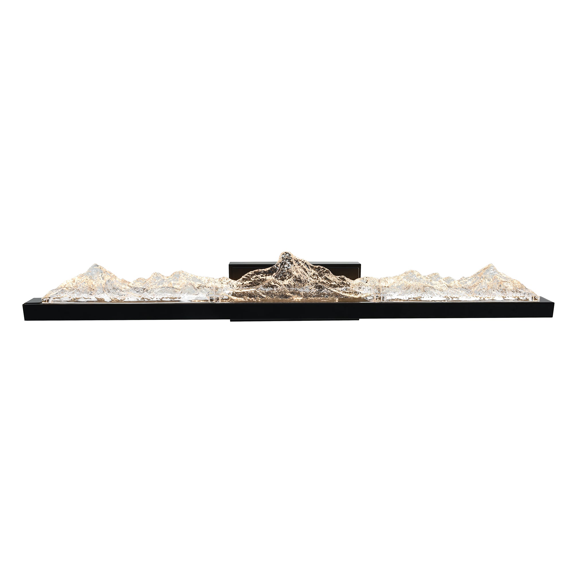 Himalayas Integrated LED 36in Black Vanity Light with Handcrafted Glass