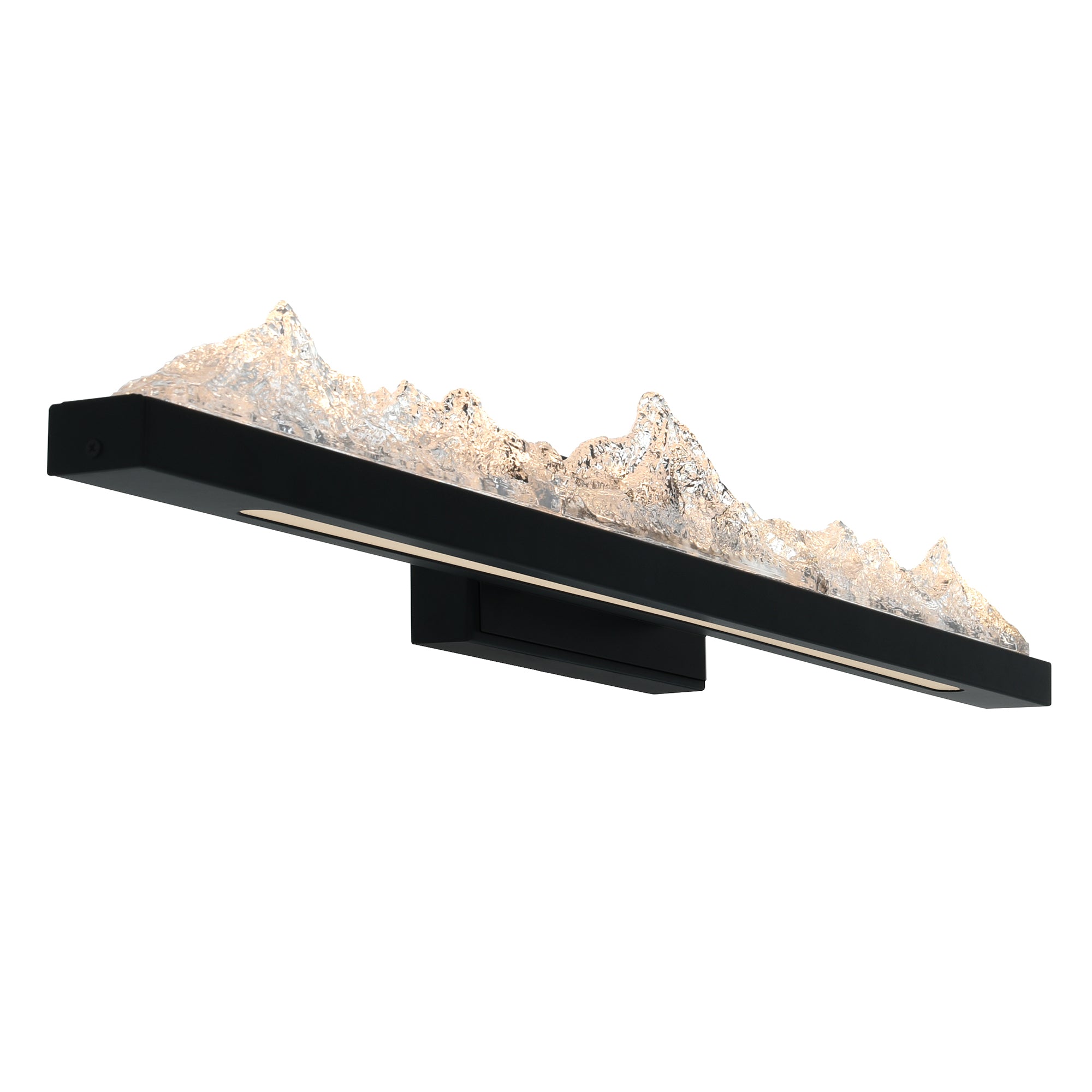 Himalayas Integrated LED 36in Black Vanity Light with Handcrafted Glass